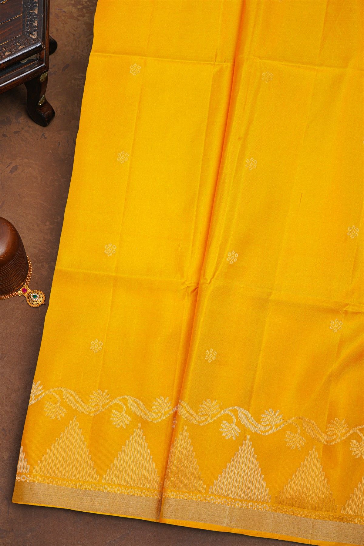 Coimbatore Soft Silk Mustard Saree