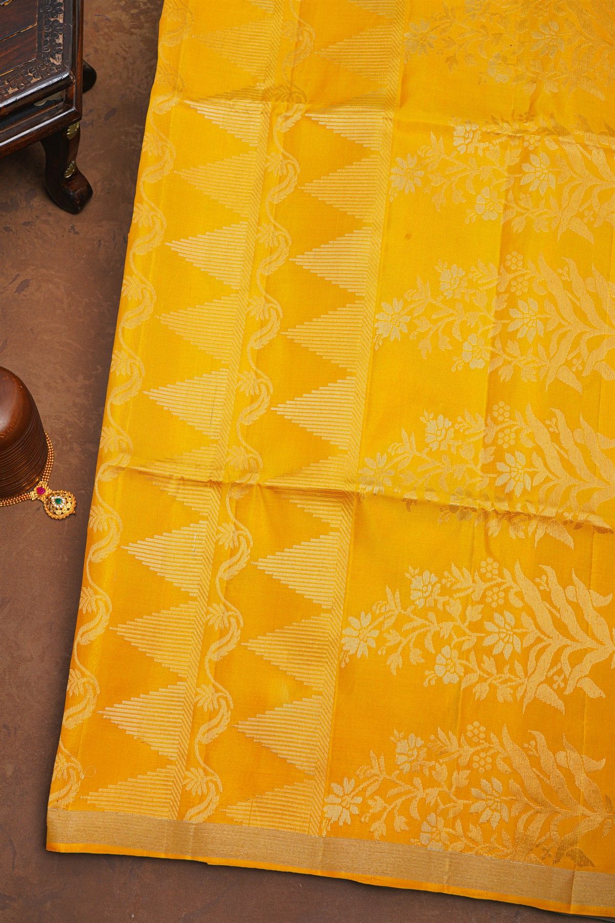 Coimbatore Soft Silk Mustard Saree