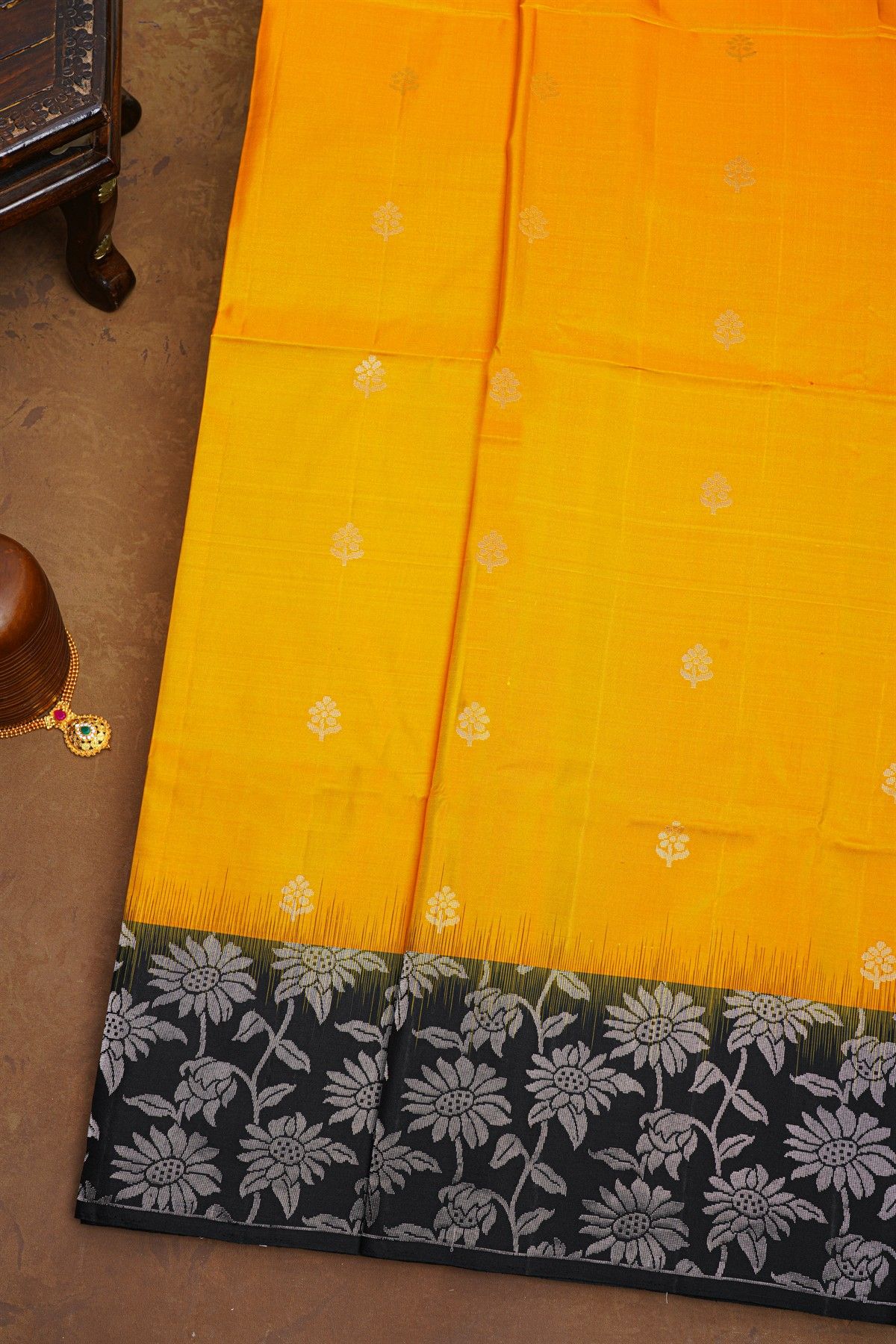 Coimbatore Soft Silk Mustard Saree