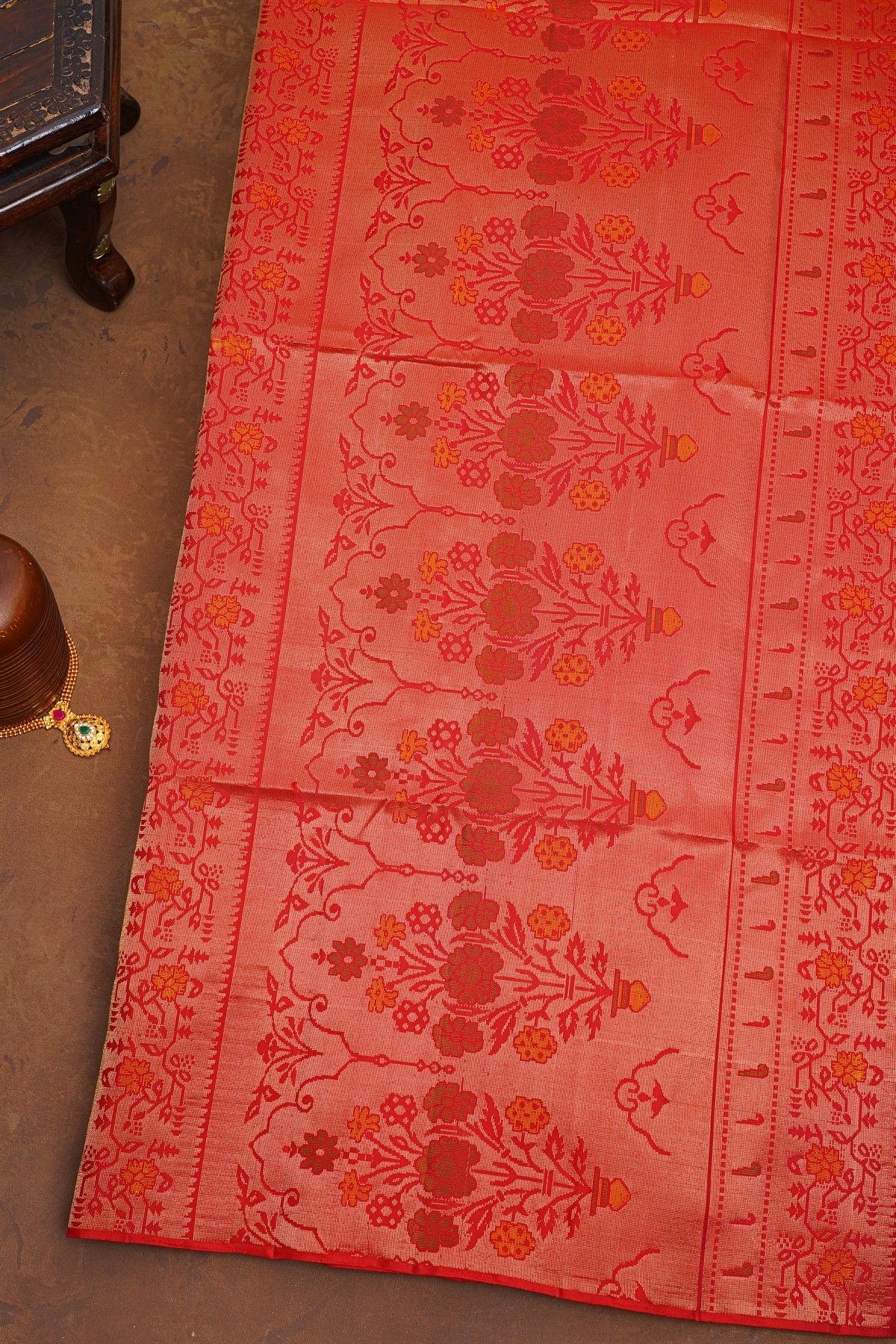 Coimbatore Soft Silk Orange Saree