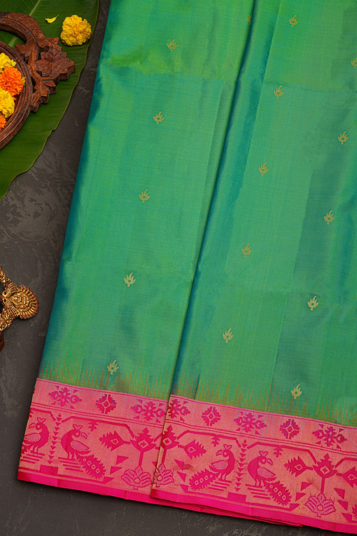 Coimbatore Soft Silk Green Saree