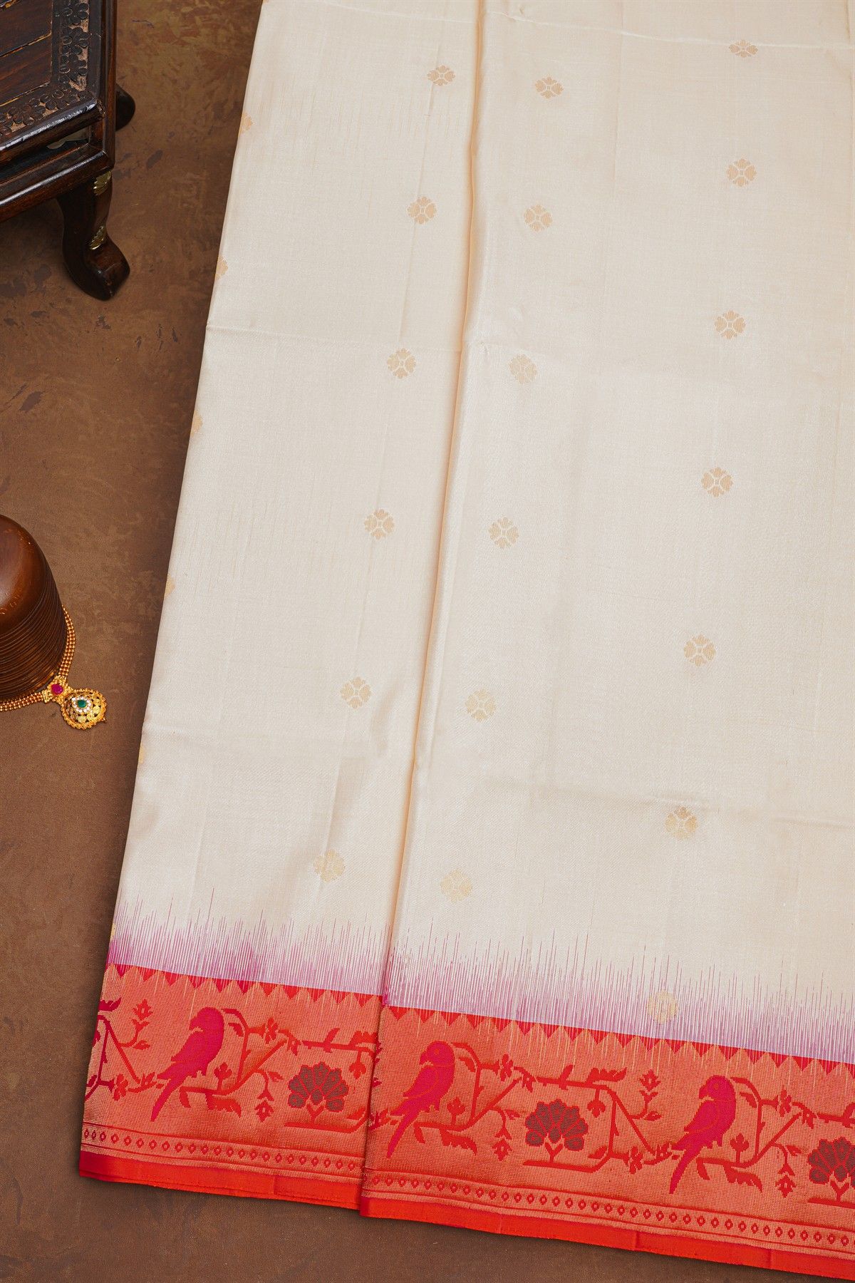 Coimbatore Soft Silk Off White Saree