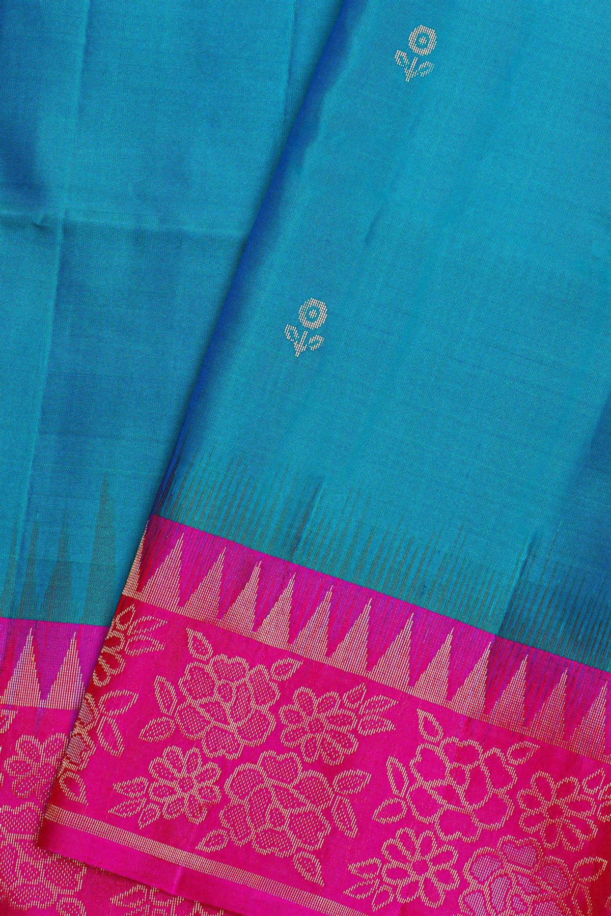 Coimbatore Soft Silk Peacock Blue Saree