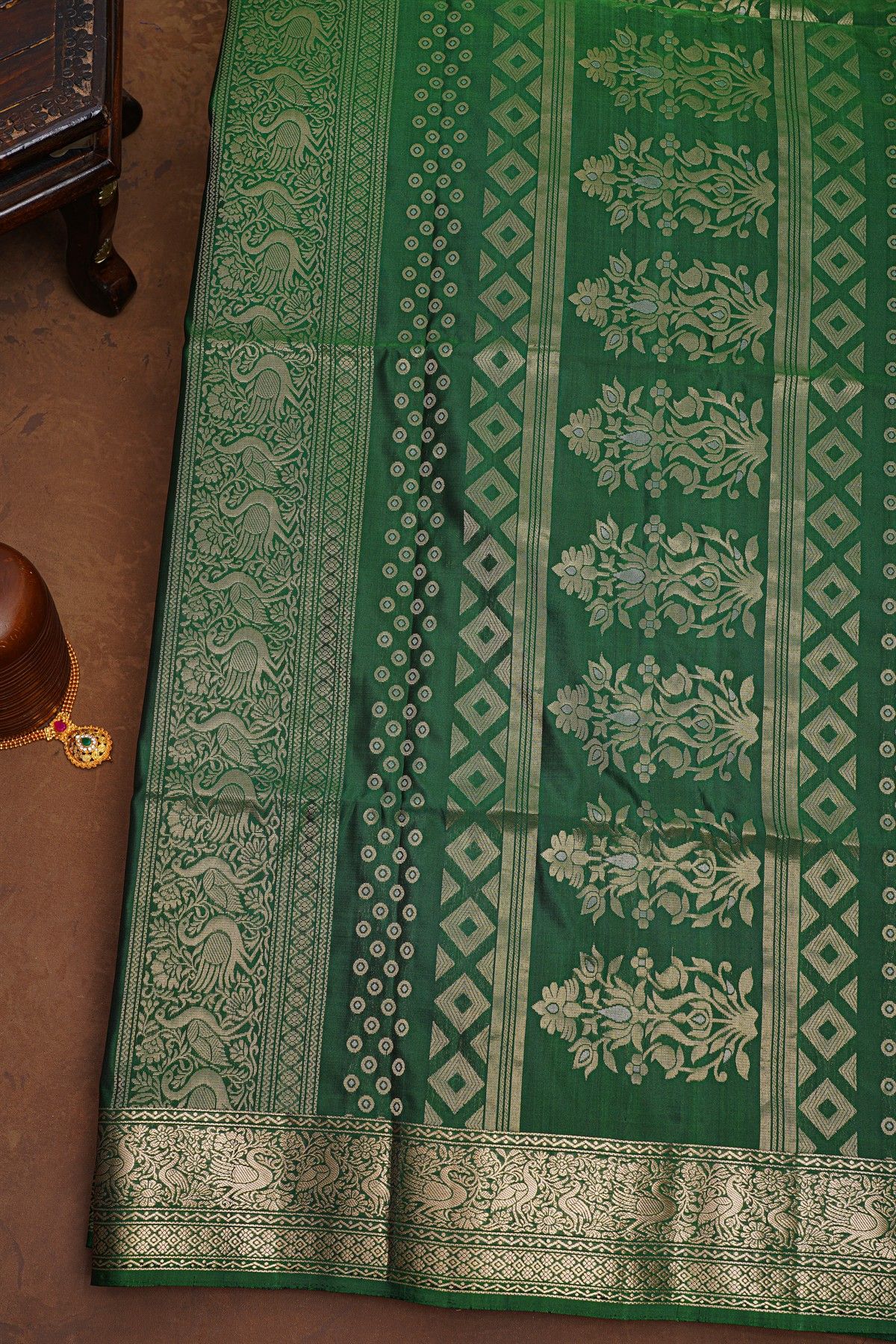 Coimbatore Soft Silk Bottle Green Saree