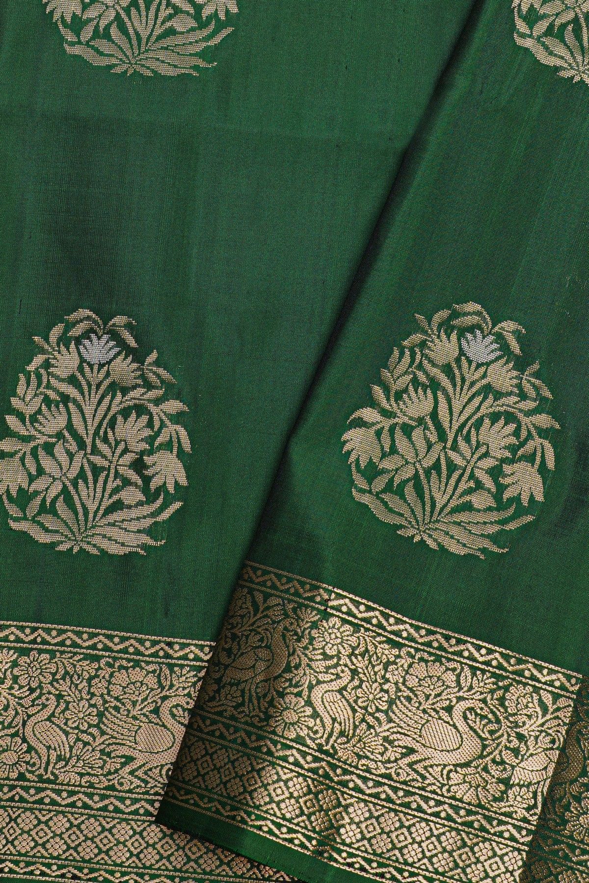 Coimbatore Soft Silk Bottle Green Saree