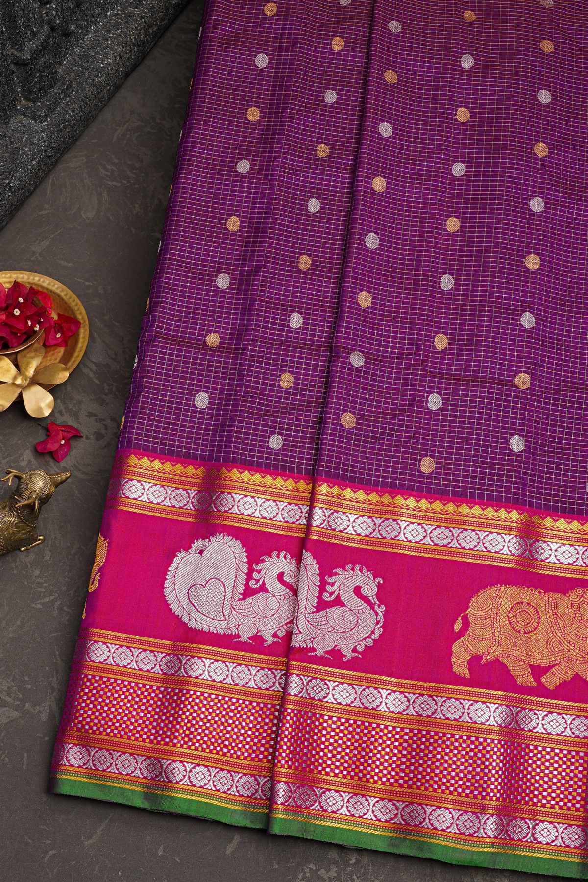 Gadwal Silk Purple Saree