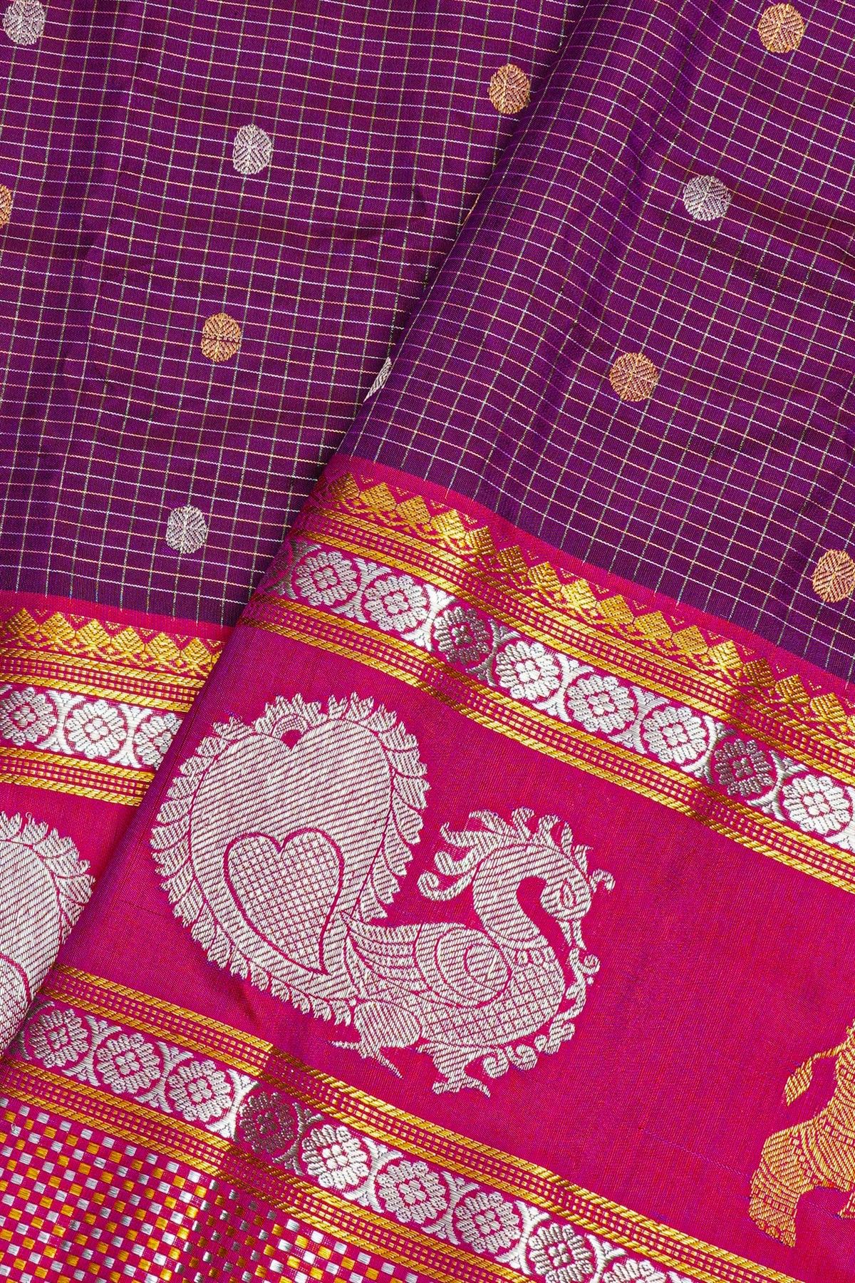 Gadwal Silk Purple Saree