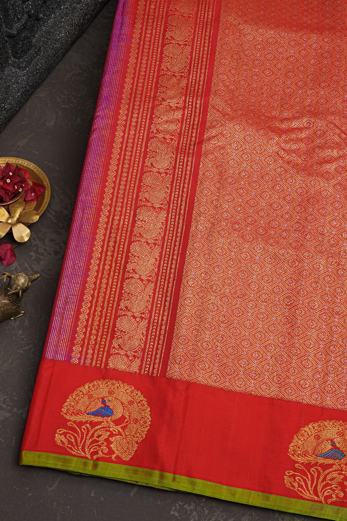 Gadwal Silk Violet Saree