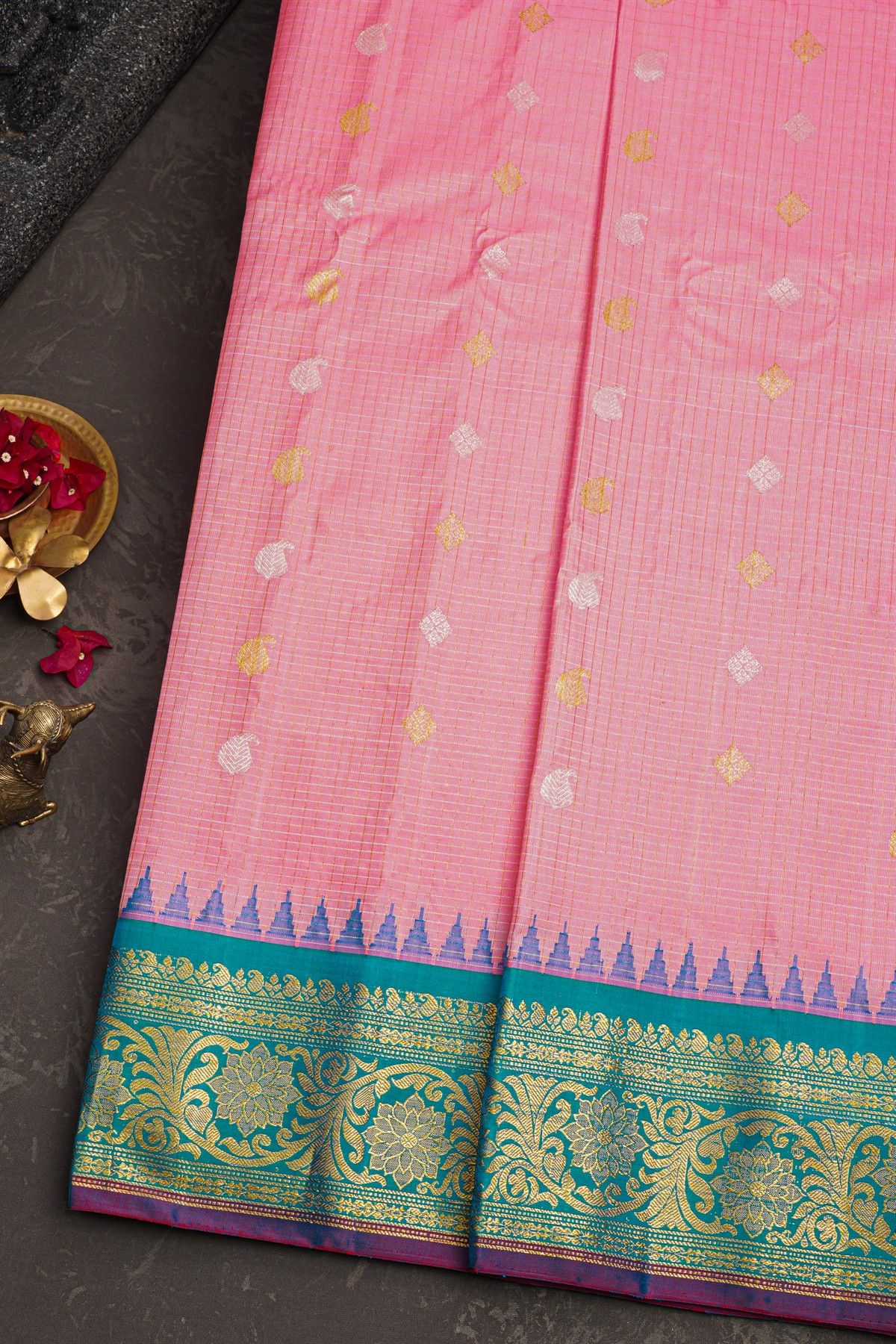 Gadwal Silk Pink Saree