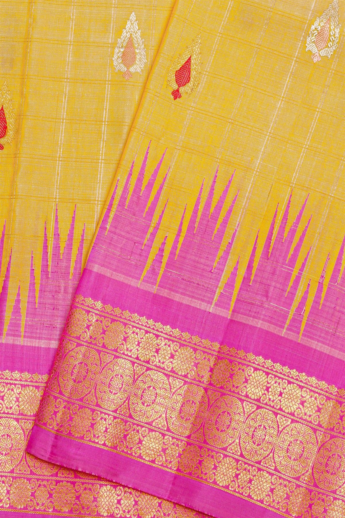 Gadwal Silk Yellow Saree
