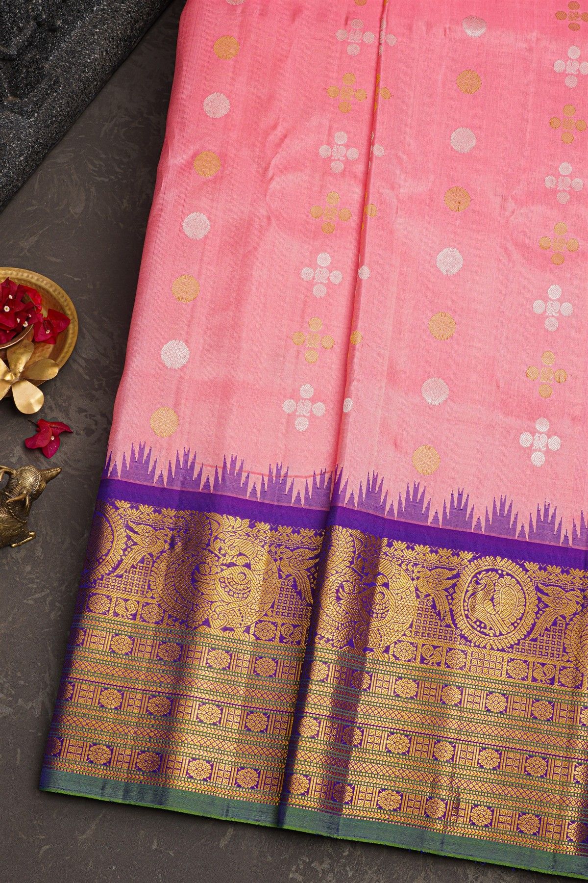 Gadwal Silk Pink Saree