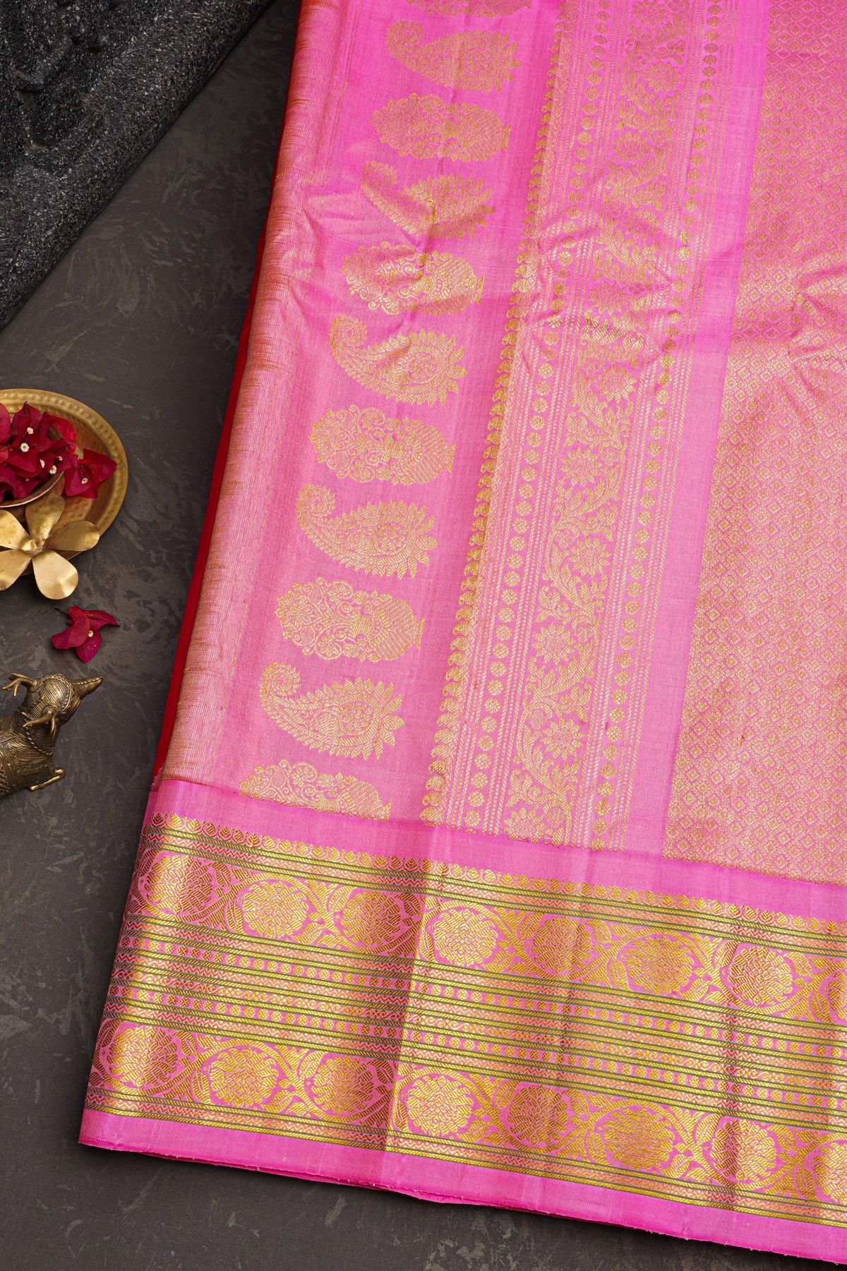 Gadwal Silk Red Saree