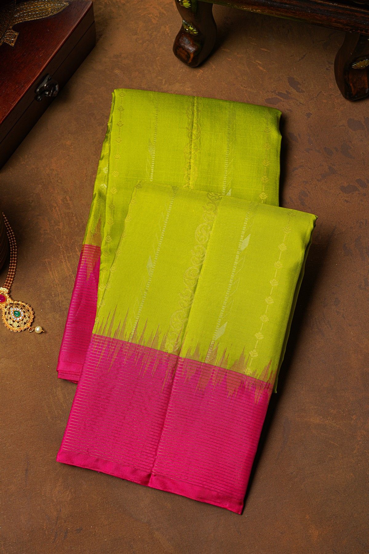 Coimbatore Soft Silk Parrot Green Saree