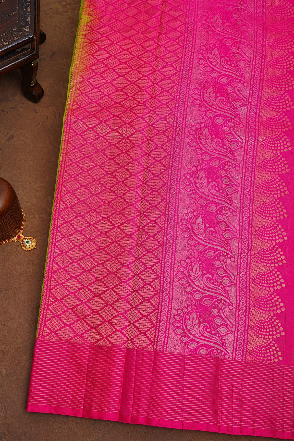 Coimbatore Soft Silk Parrot Green Saree