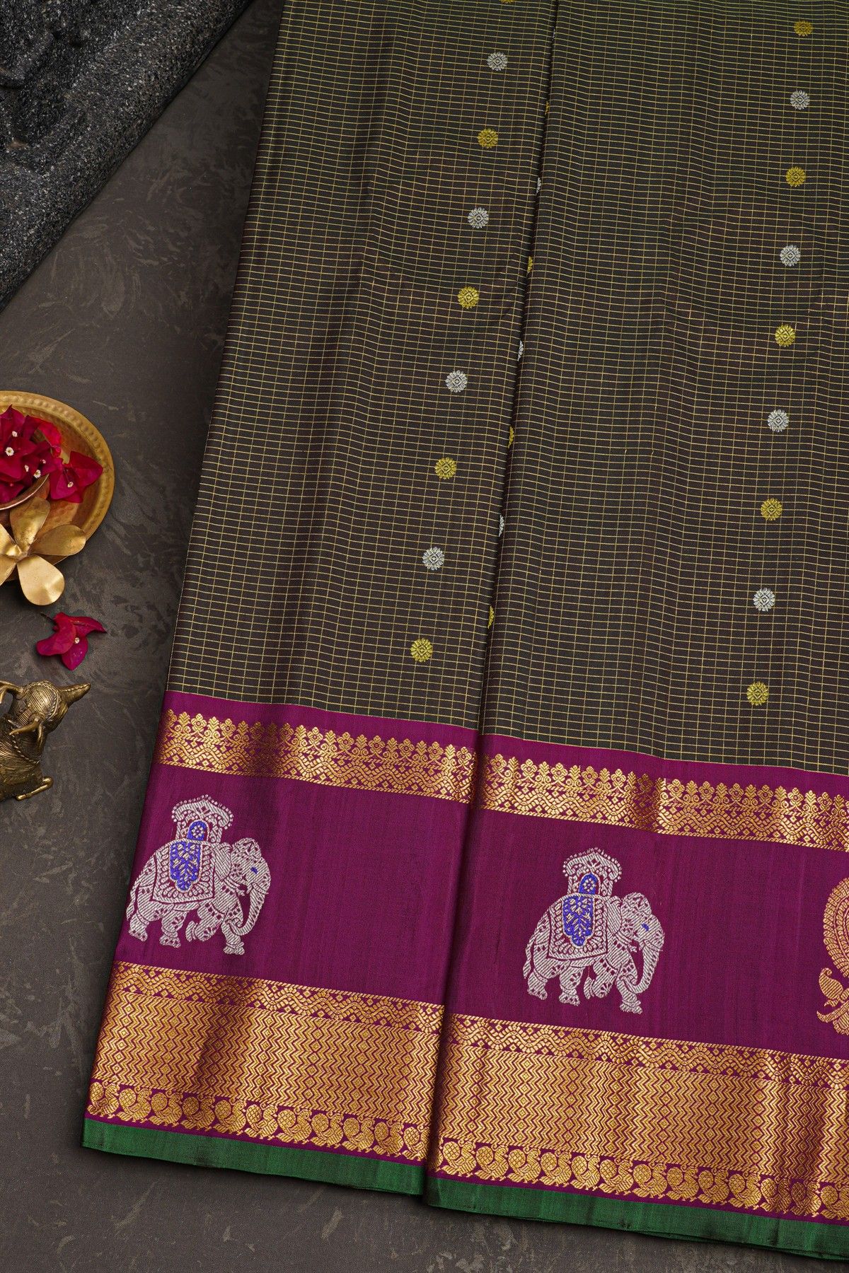 Gadwal Silk Black Saree