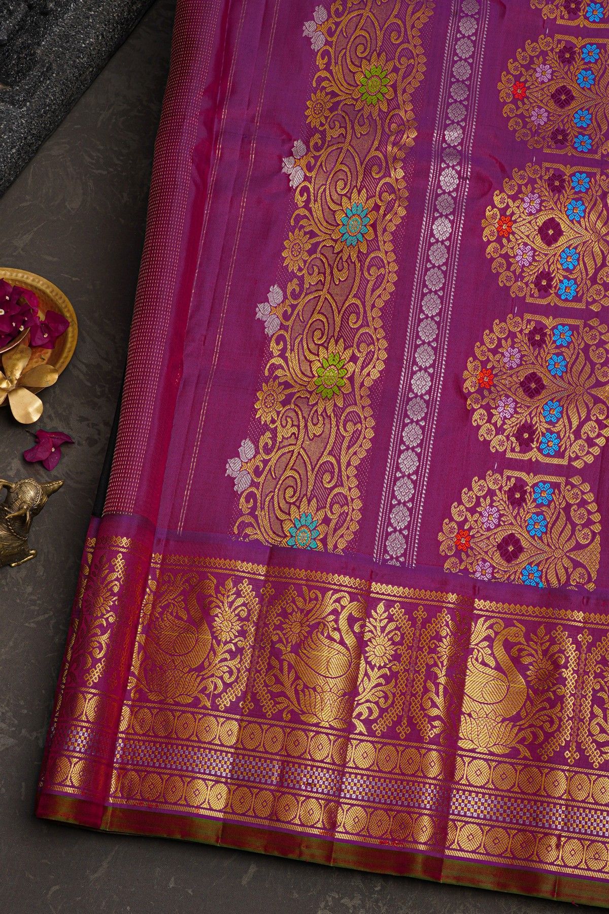 Gadwal Silk Black Saree