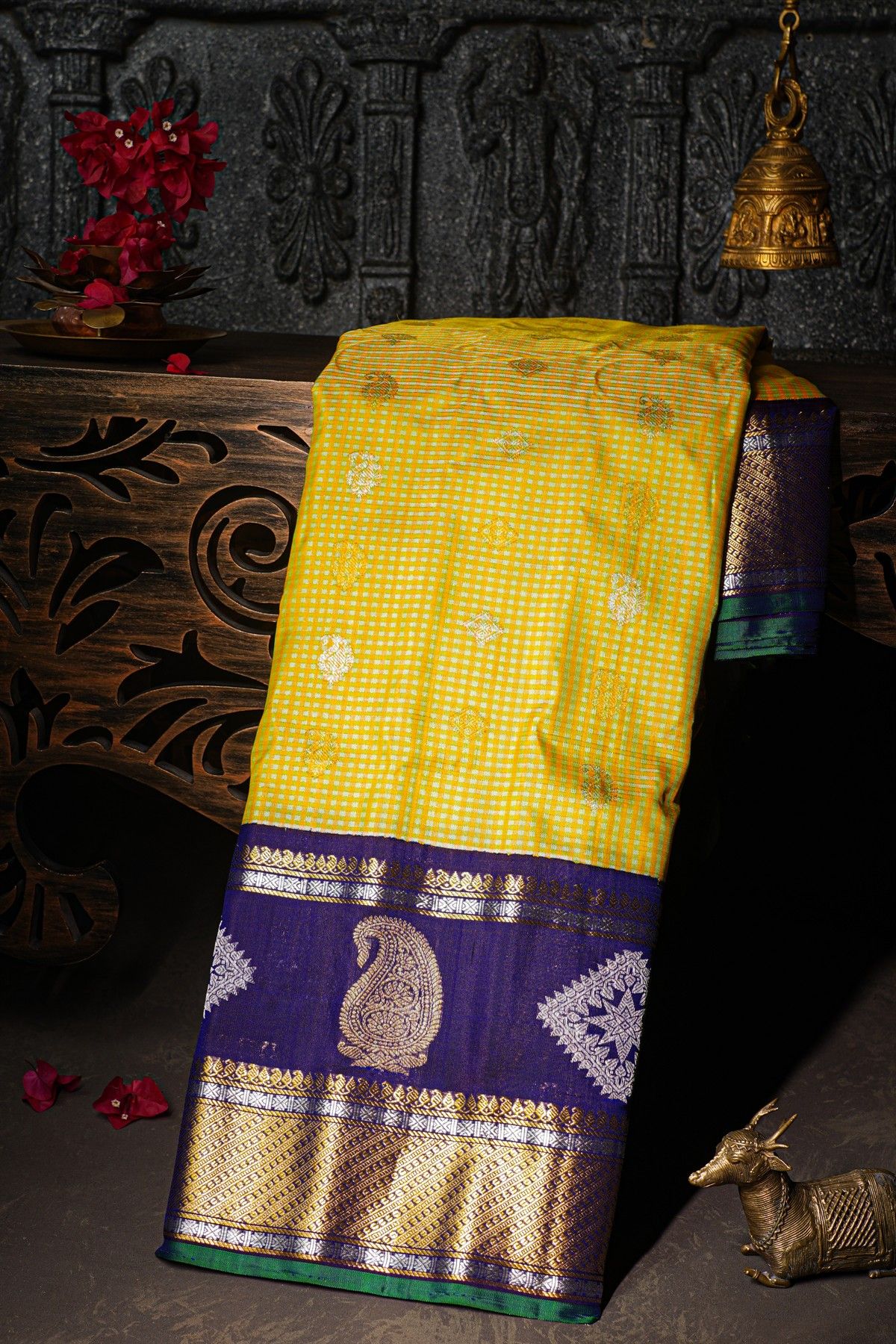 Gadwal Silk Multi Colour Saree