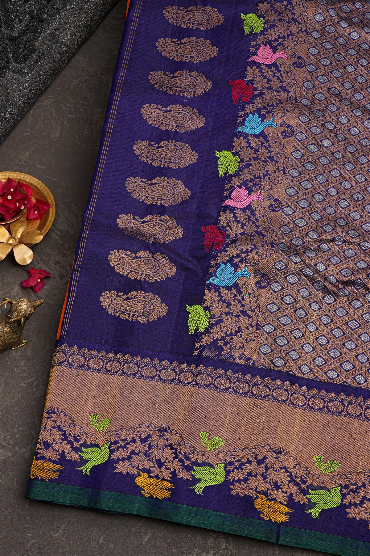 Gadwal Silk Orange Saree