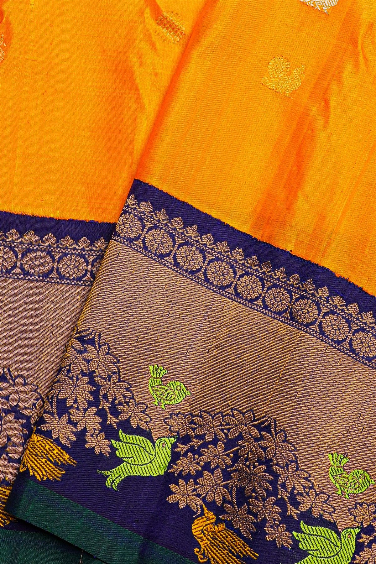 Gadwal Silk Orange Saree