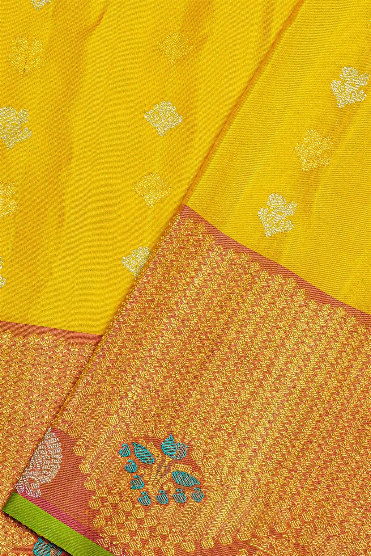 Gadwal Silk Yellow Saree
