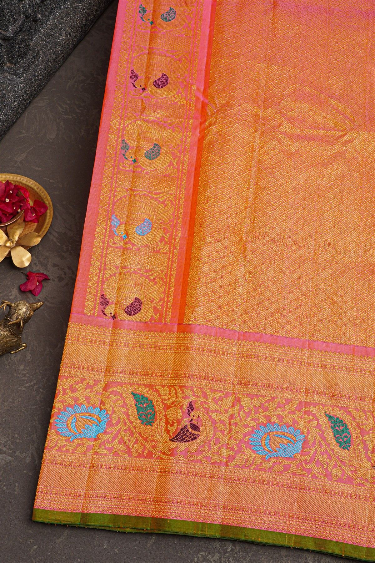 Gadwal Silk Mustard Saree