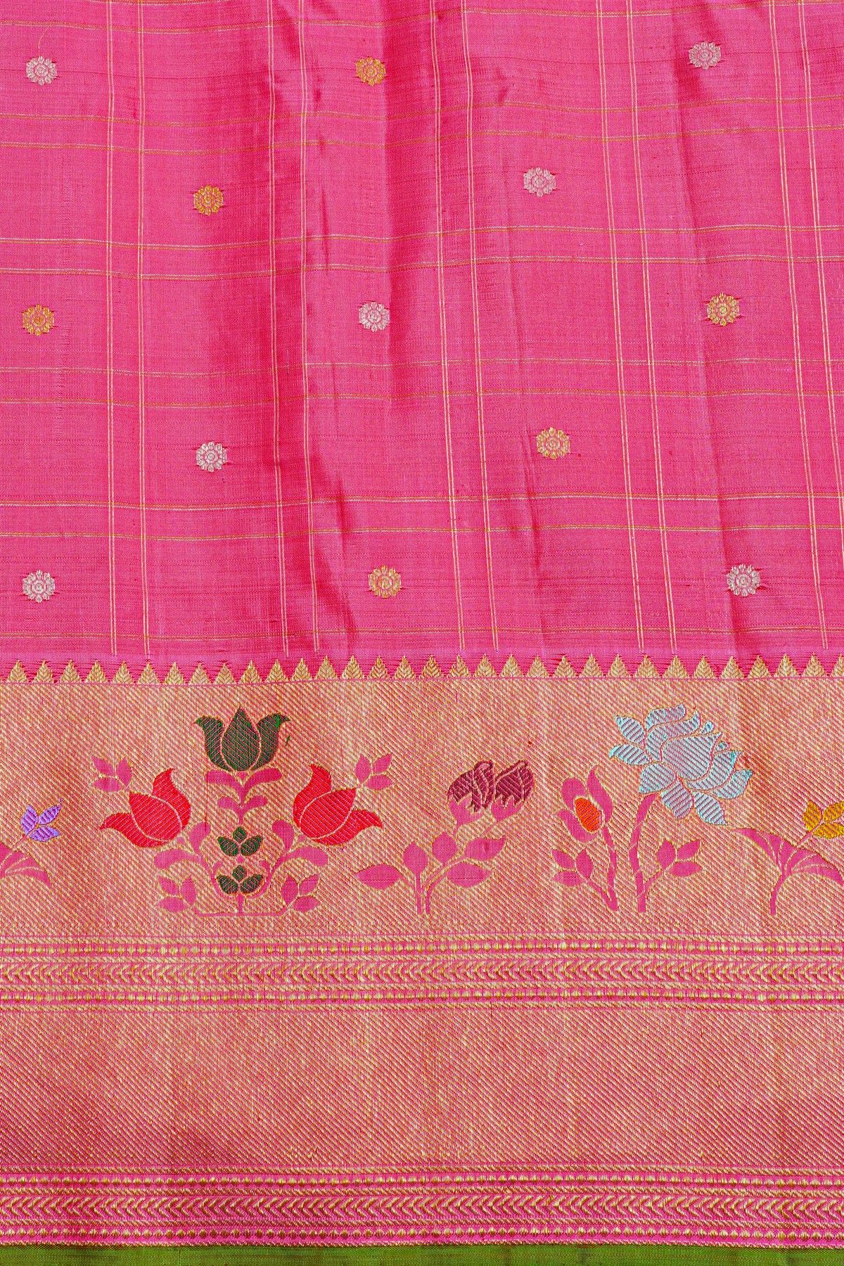 Gadwal Silk Red Saree