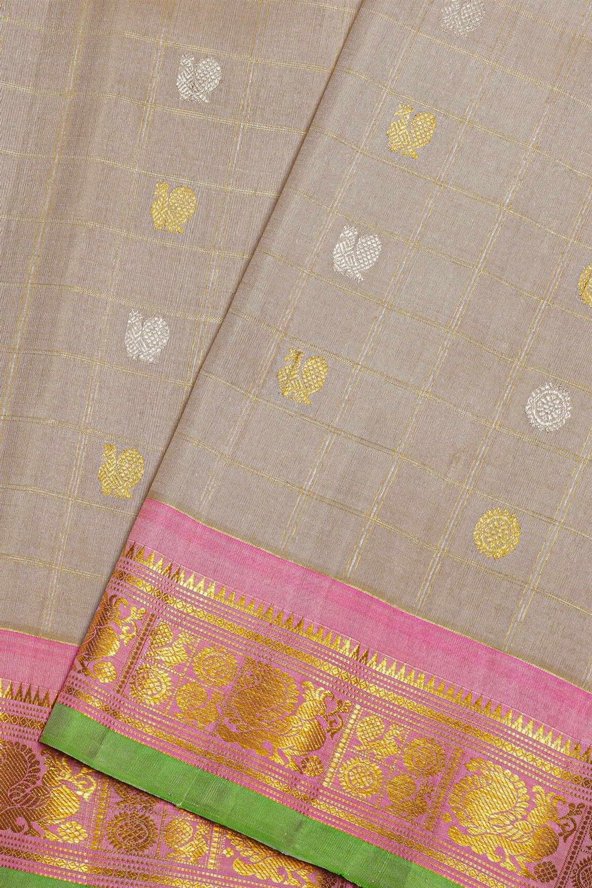 Gadwal Silk Beige Saree