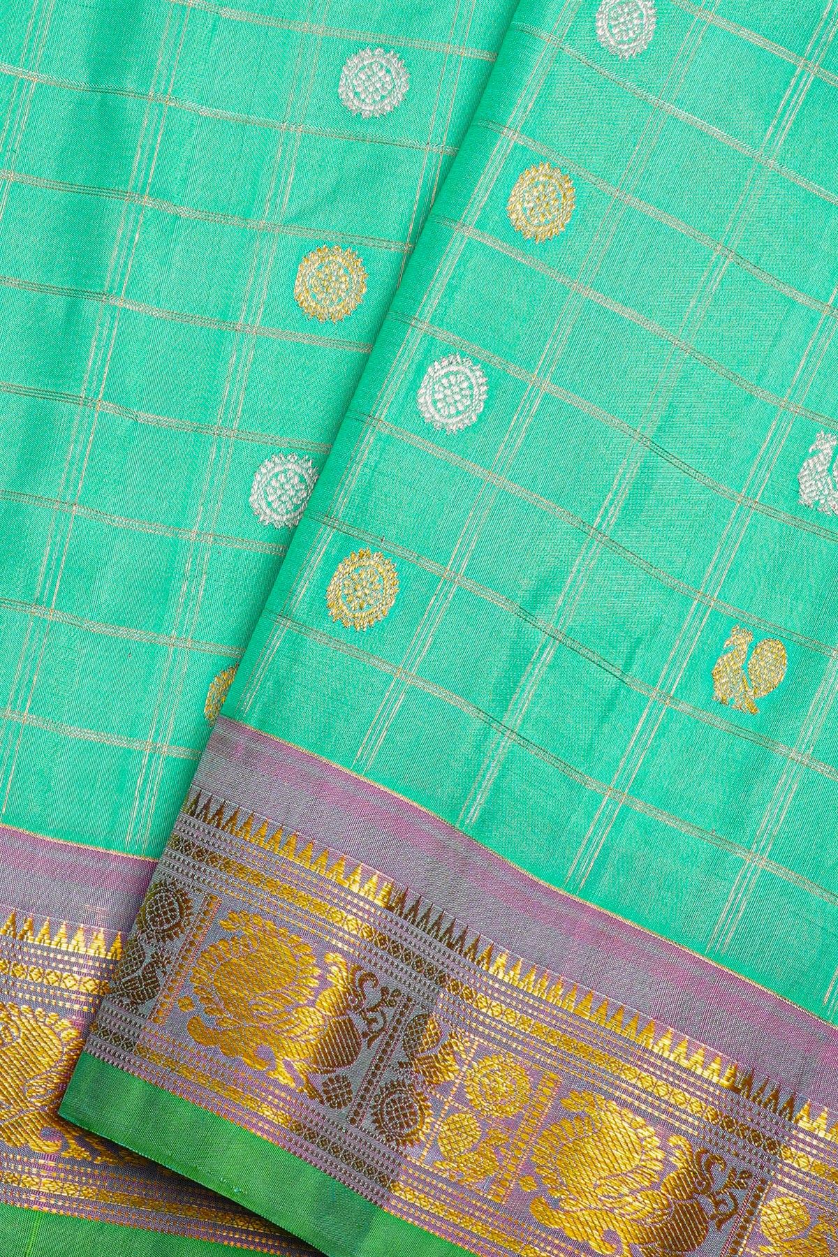 Gadwal Silk Sea Green Saree