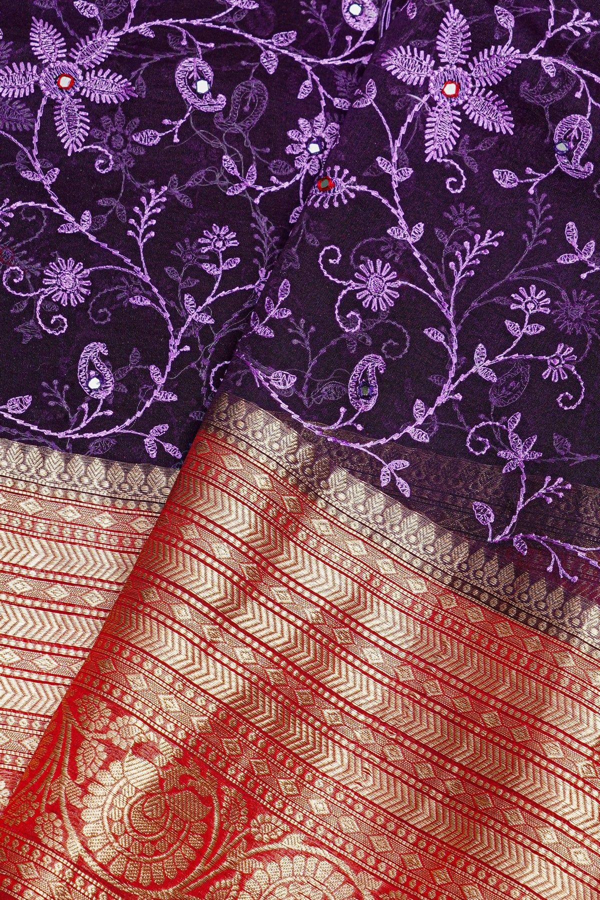 Fancy Organza Navy Blue Saree