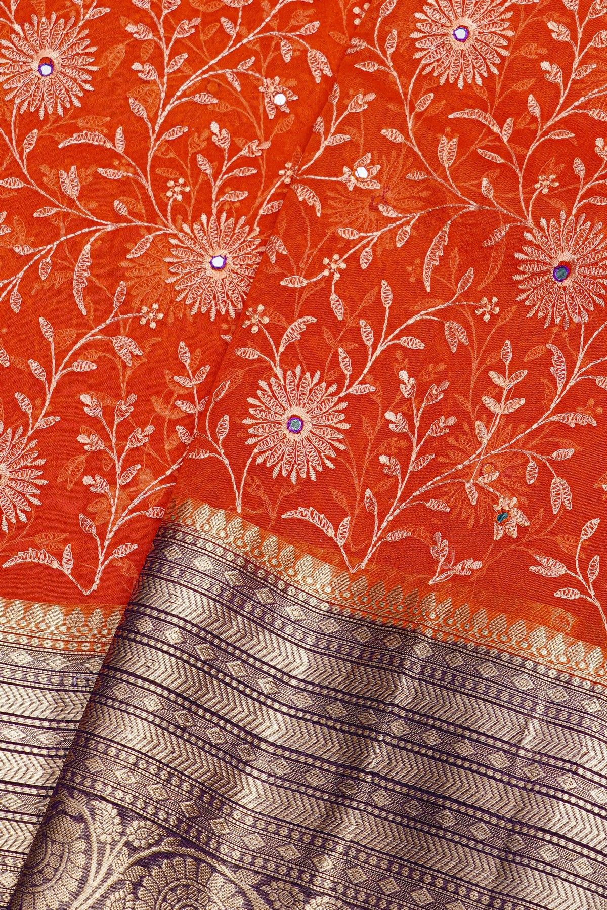 Fancy Organza Red Saree