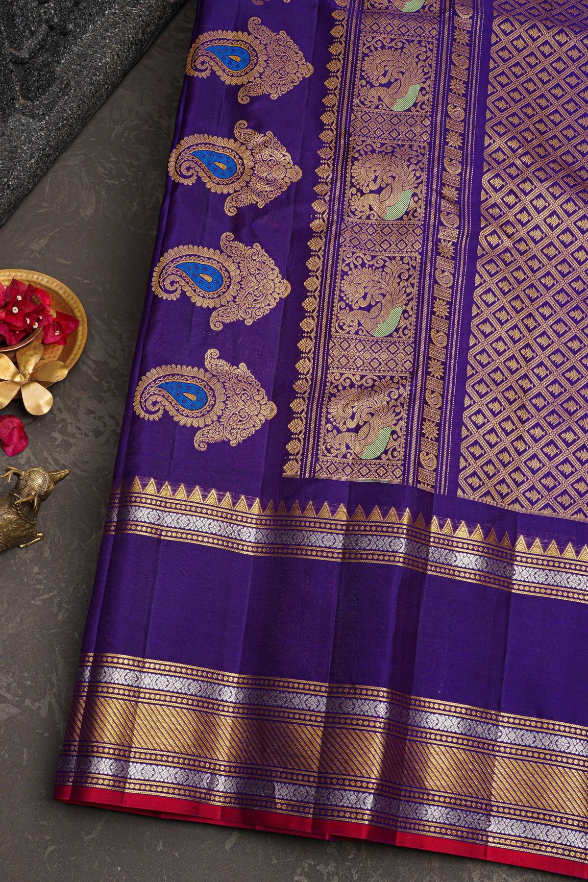 Gadwal Silk Lavender Saree