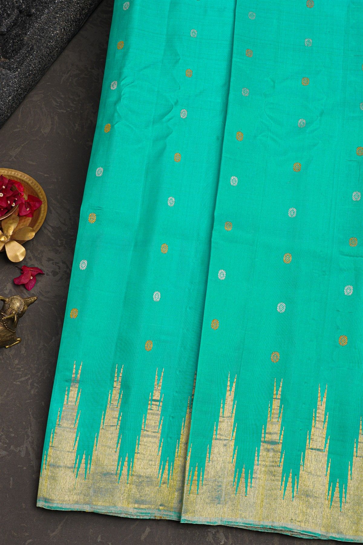 Gadwal Silk Sea Green Saree
