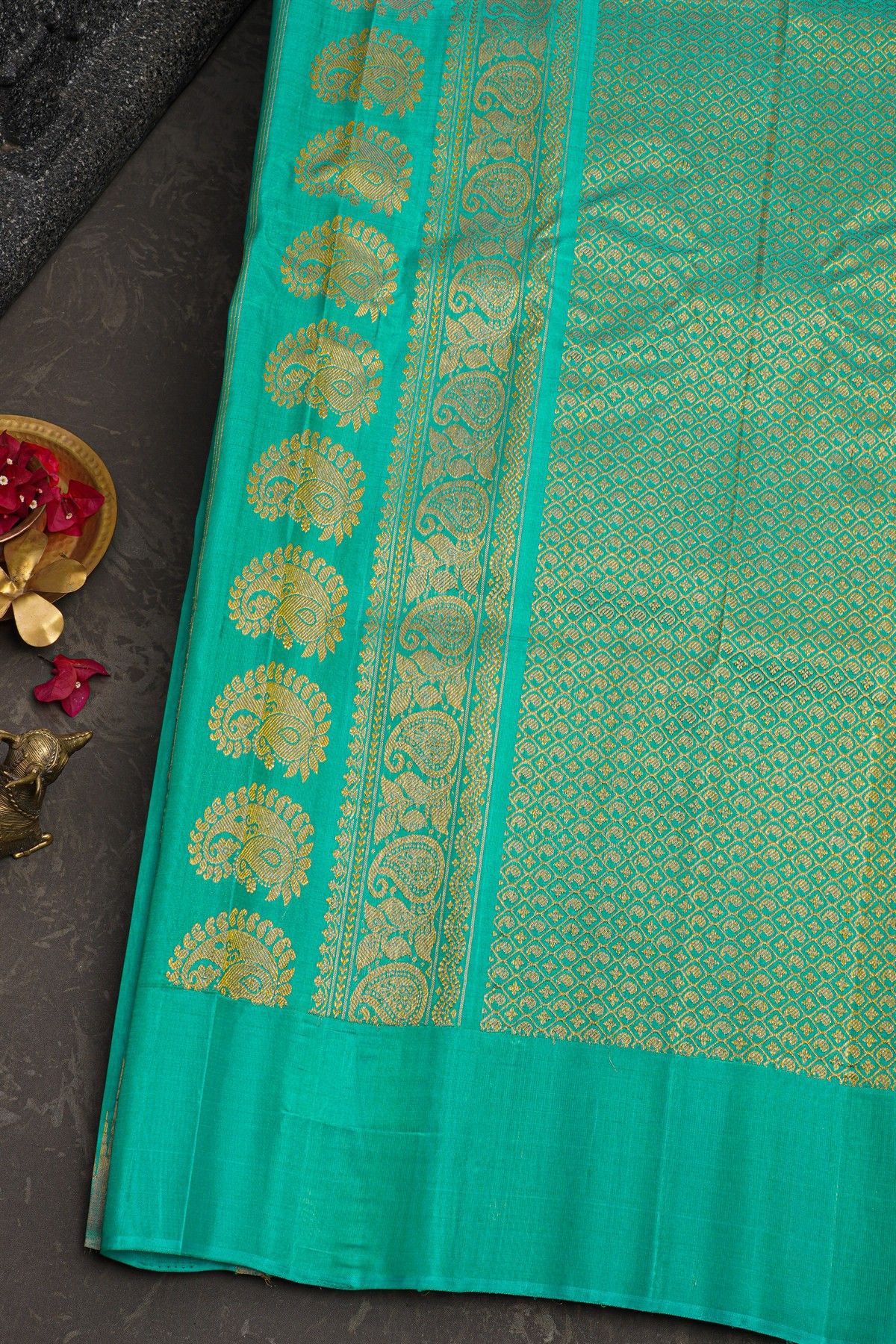 Gadwal Silk Sea Green Saree