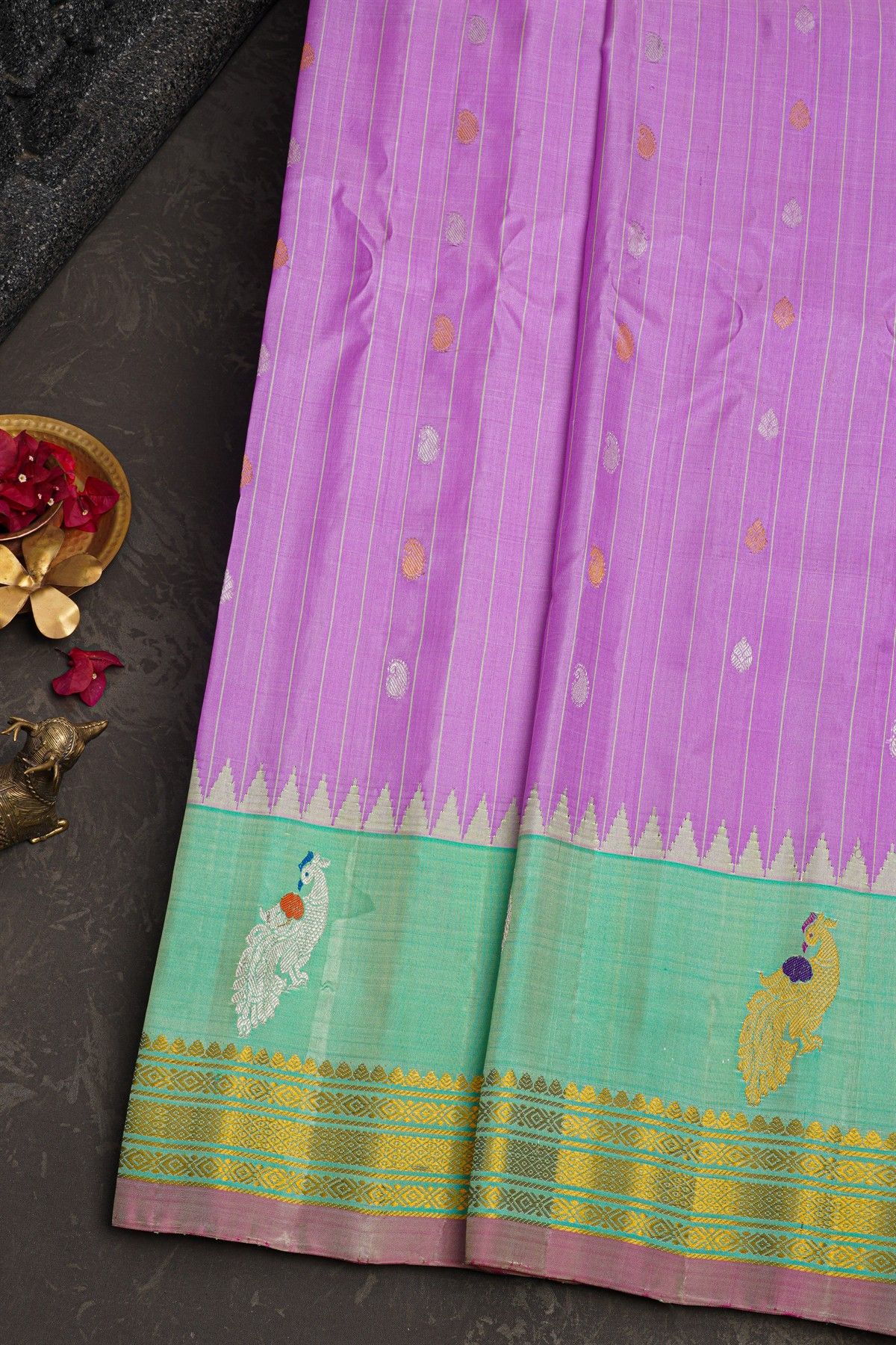 Gadwal Silk Lavender Saree