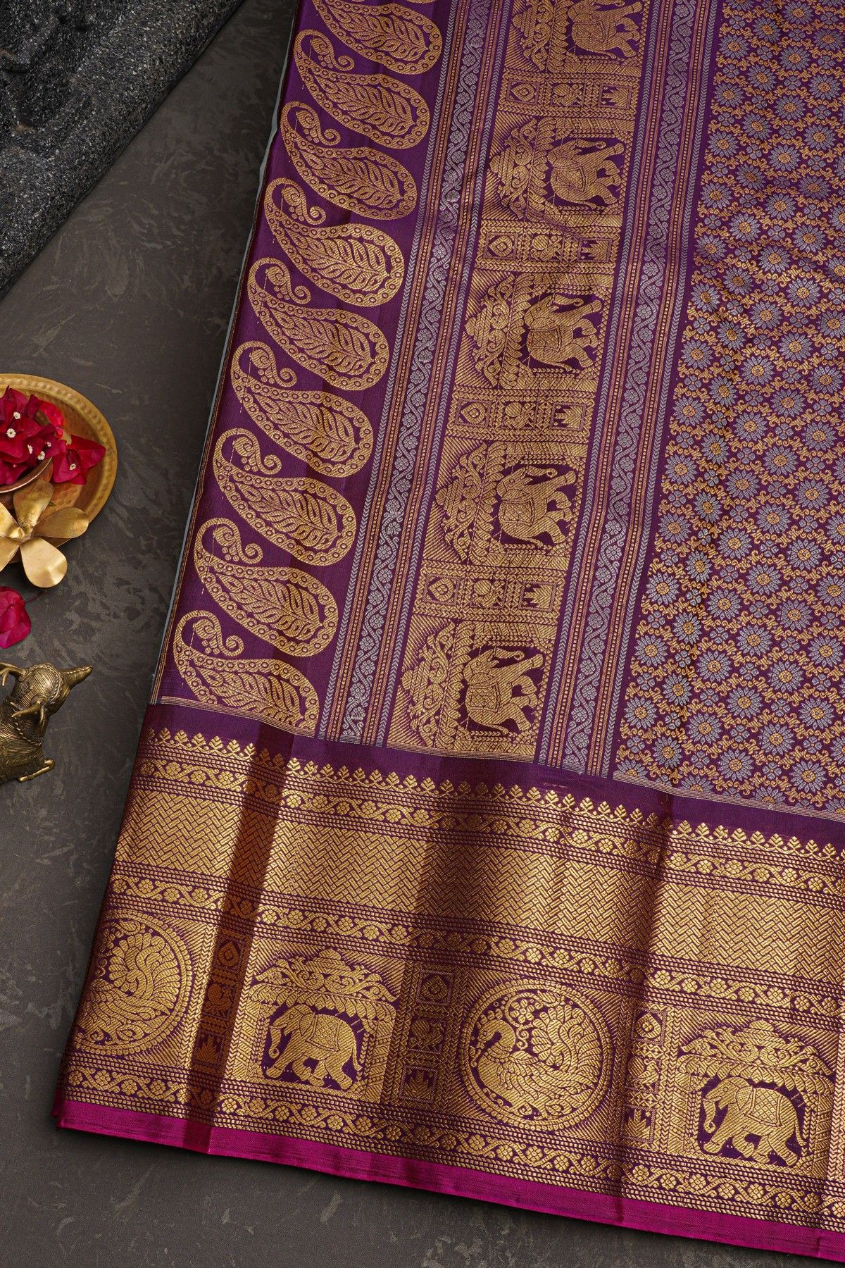 Gadwal Silk Sky Blue Saree