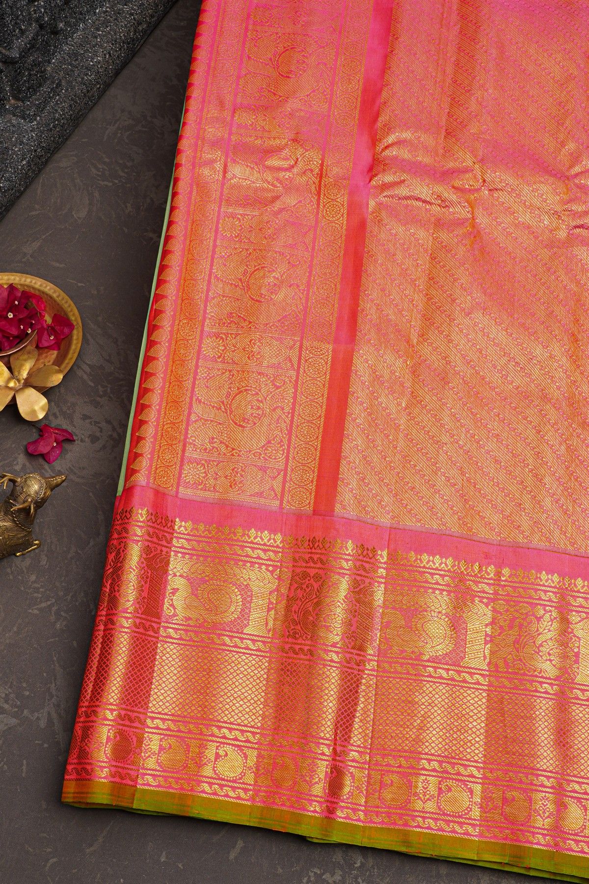 Gadwal Silk Light Green Saree