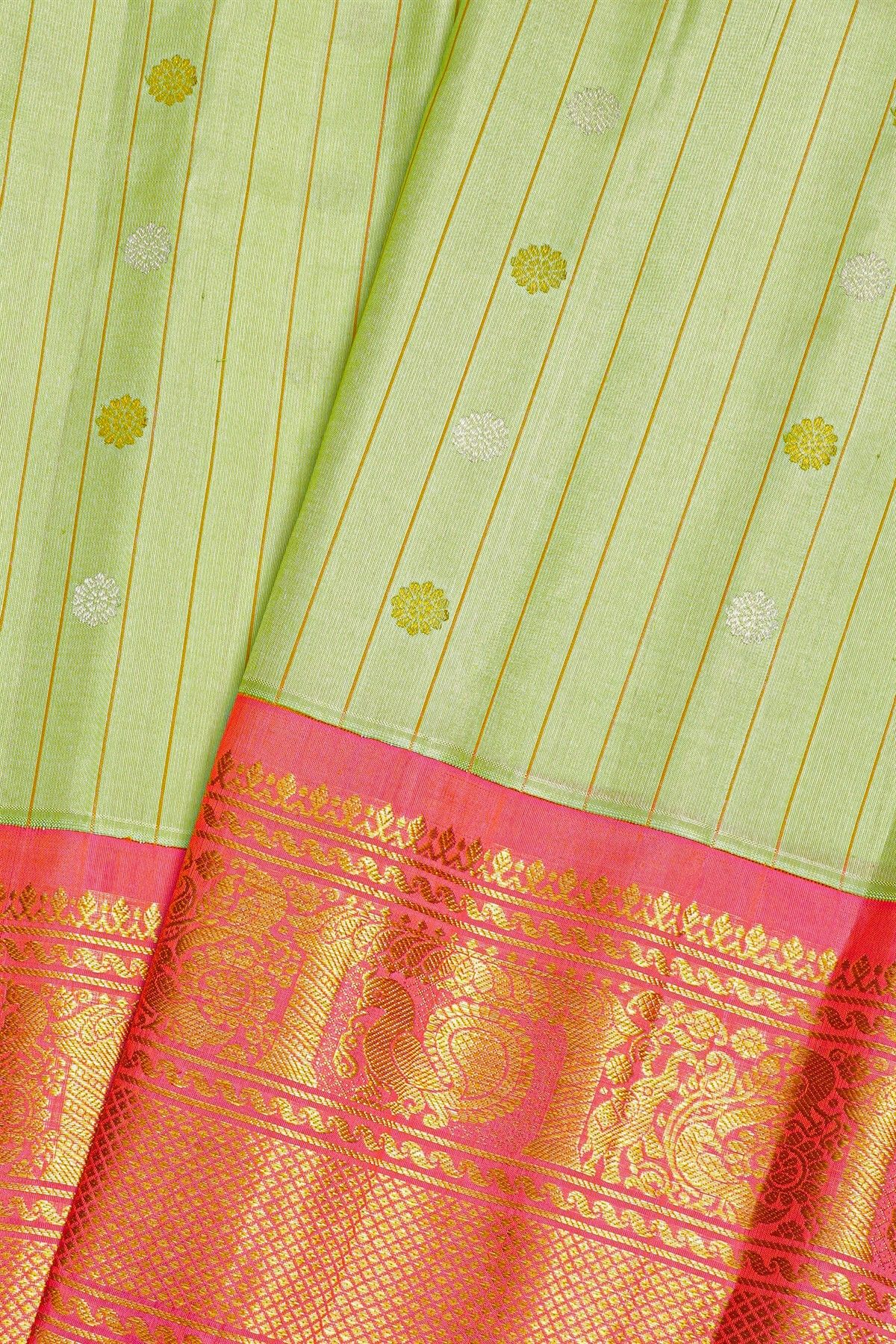 Gadwal Silk Light Green Saree