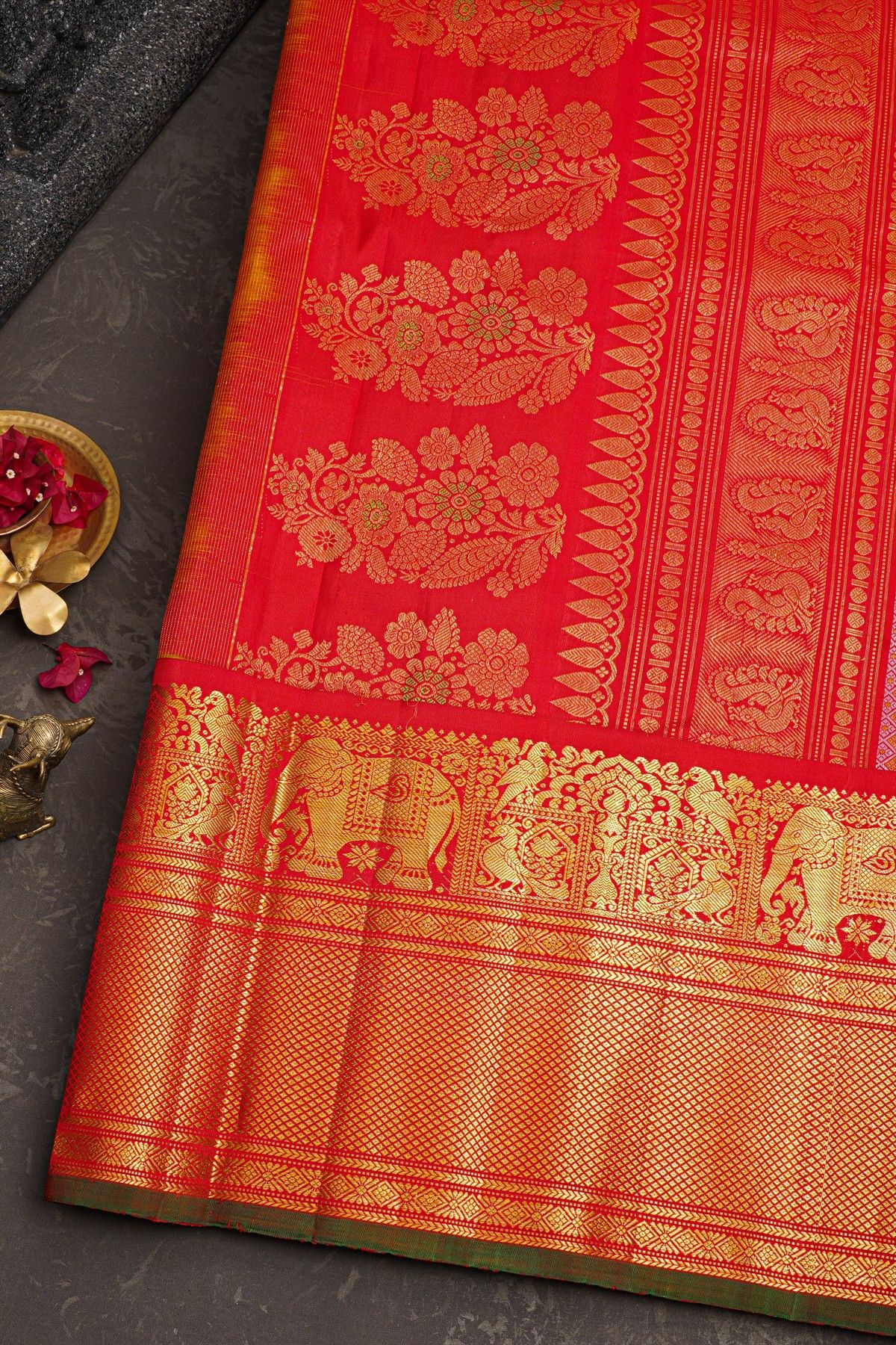 Gadwal Silk Yellow Saree