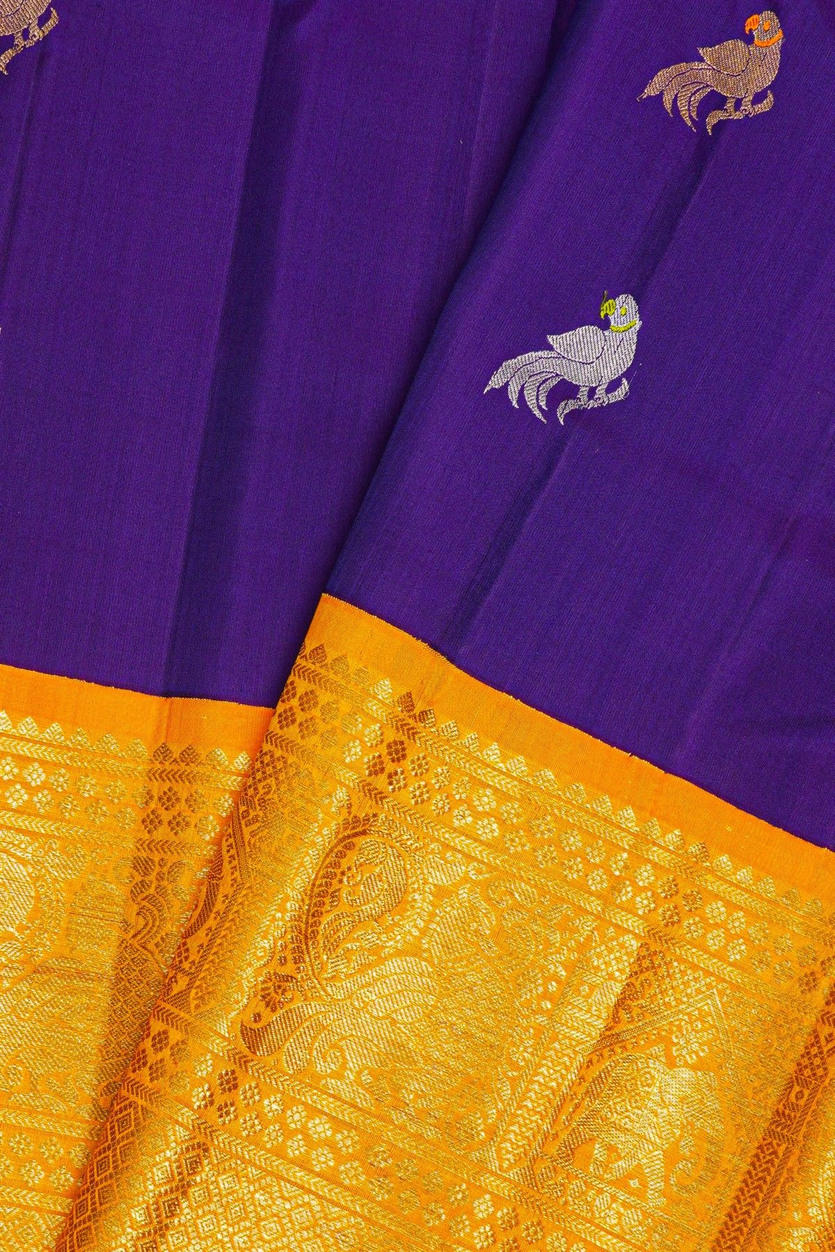 Gadwal Silk Navy Blue Saree