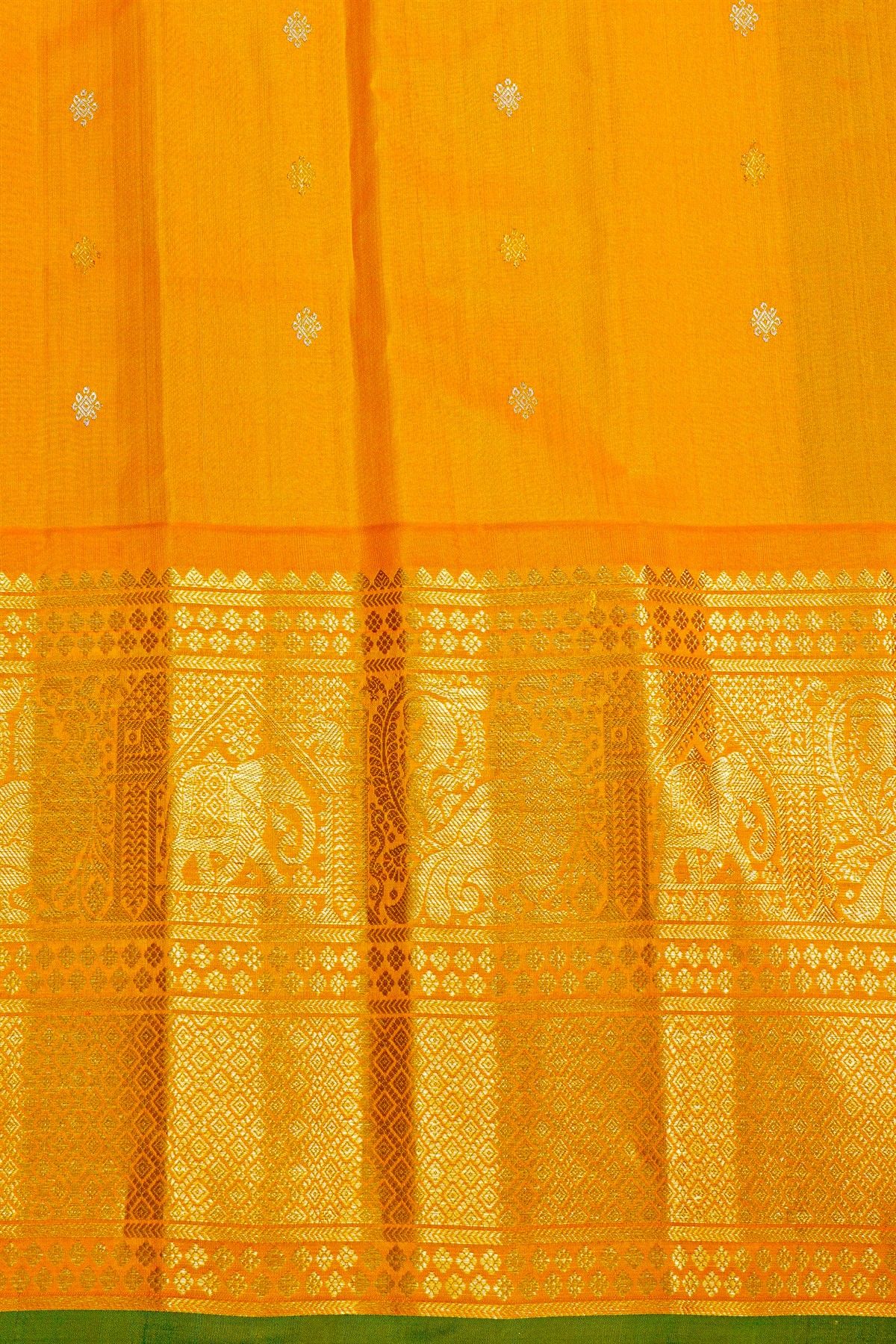 Gadwal Silk Navy Blue Saree