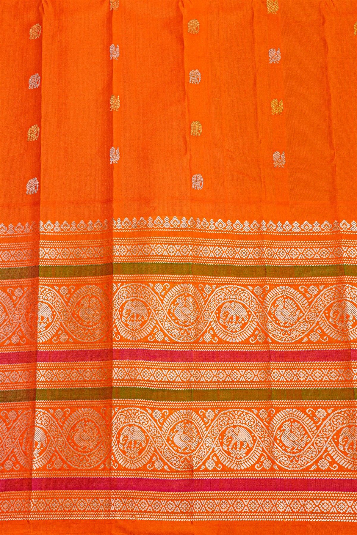 Gadwal Silk Navy Blue Saree