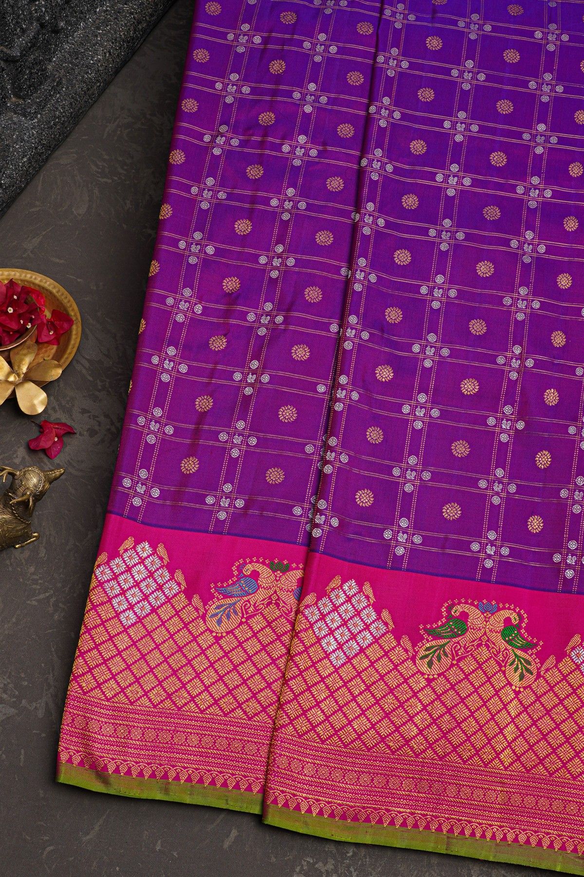 Gadwal Silk Purple Saree