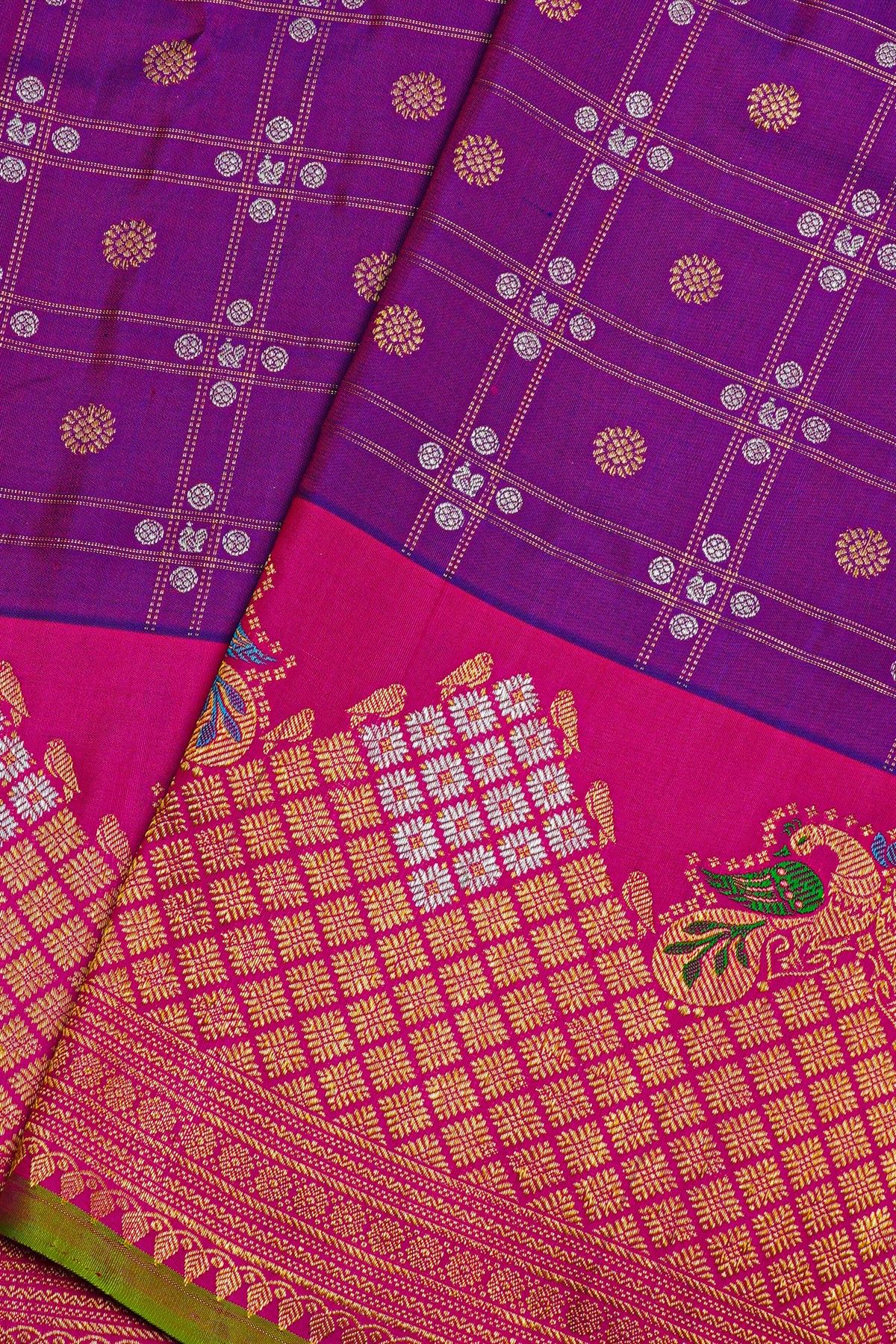 Gadwal Silk Purple Saree