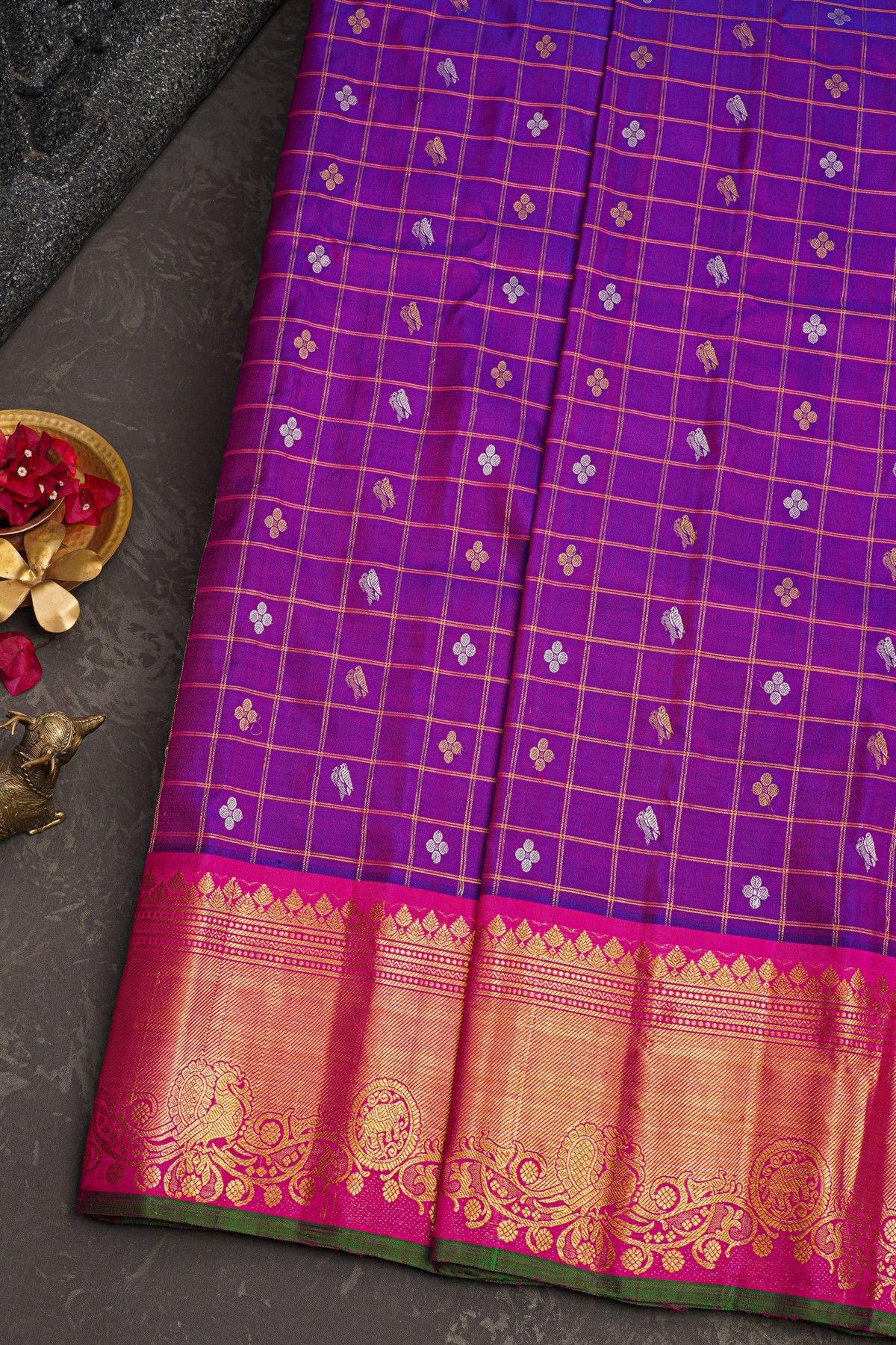 Gadwal Silk Purple Saree