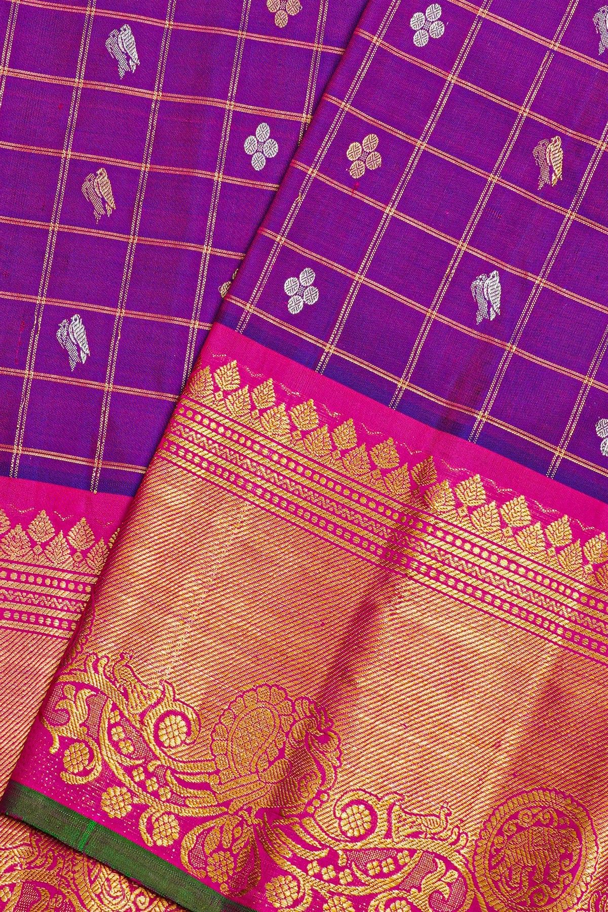 Gadwal Silk Purple Saree