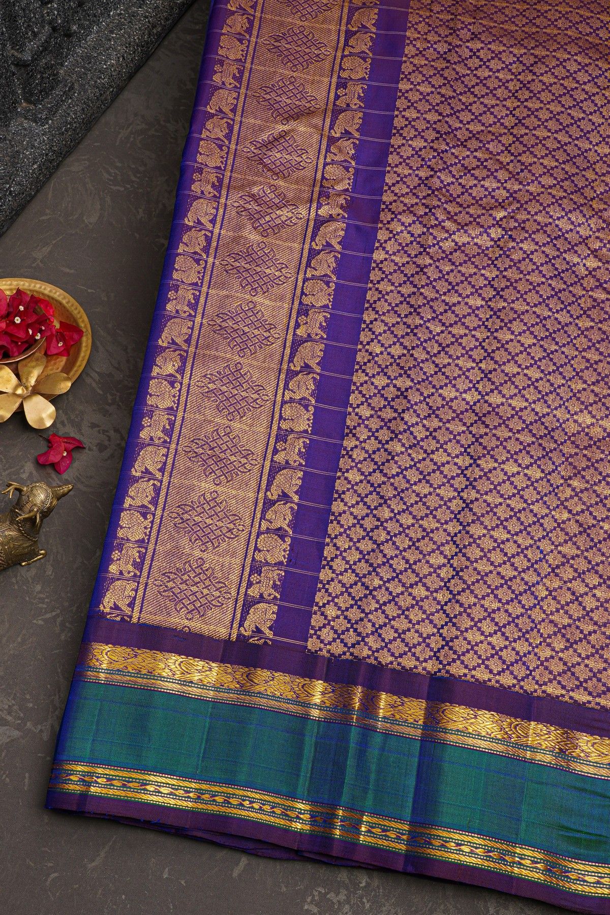 Gadwal Silk Ice Blue Saree