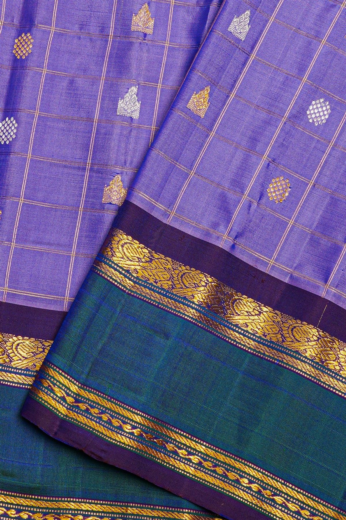 Gadwal Silk Ice Blue Saree