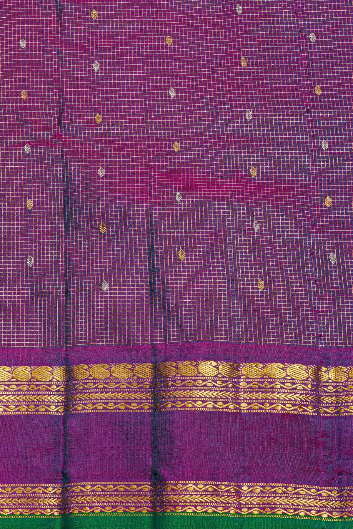 Gadwal Silk Teal Blue Saree