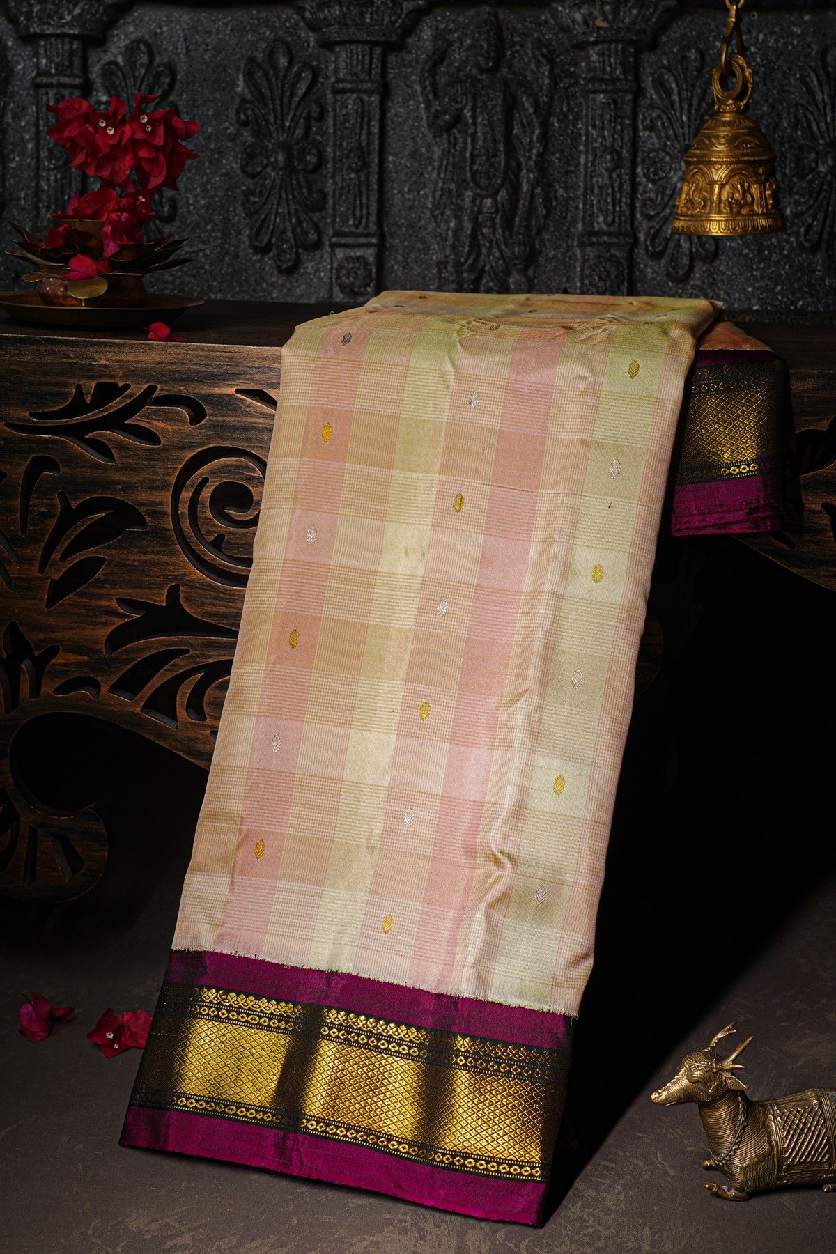 Gadwal Silk Multi Colour Saree