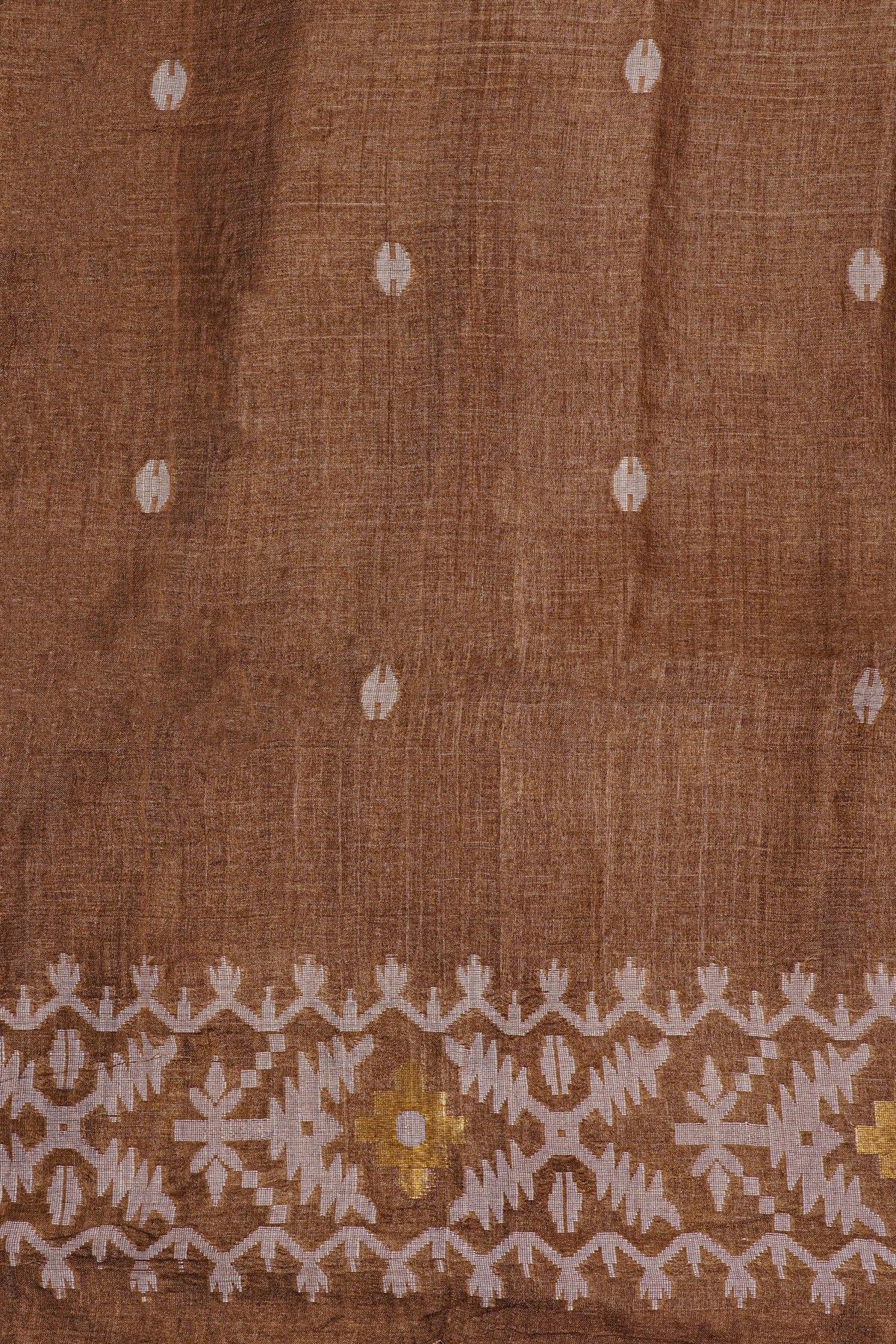 Fancy Tussar Brown Saree